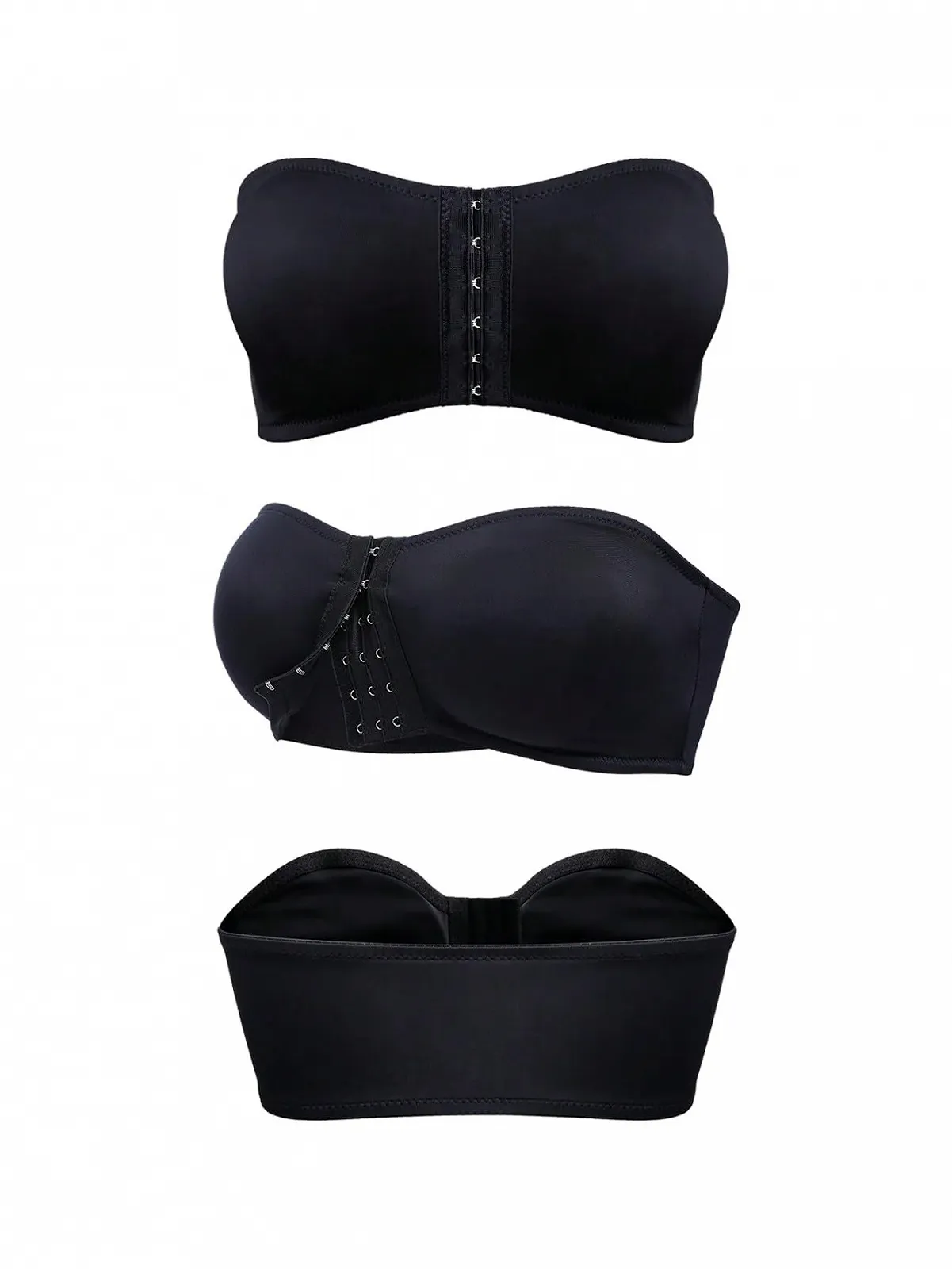 Бюстгальтер GORGLITTER Push Up без косточек с передней застежкой без бретелек однотонный, фото №5 Бюстгальтер GORGLITTER Push Up без косточек с передней застежкой без бретелек однотонный, фото №5