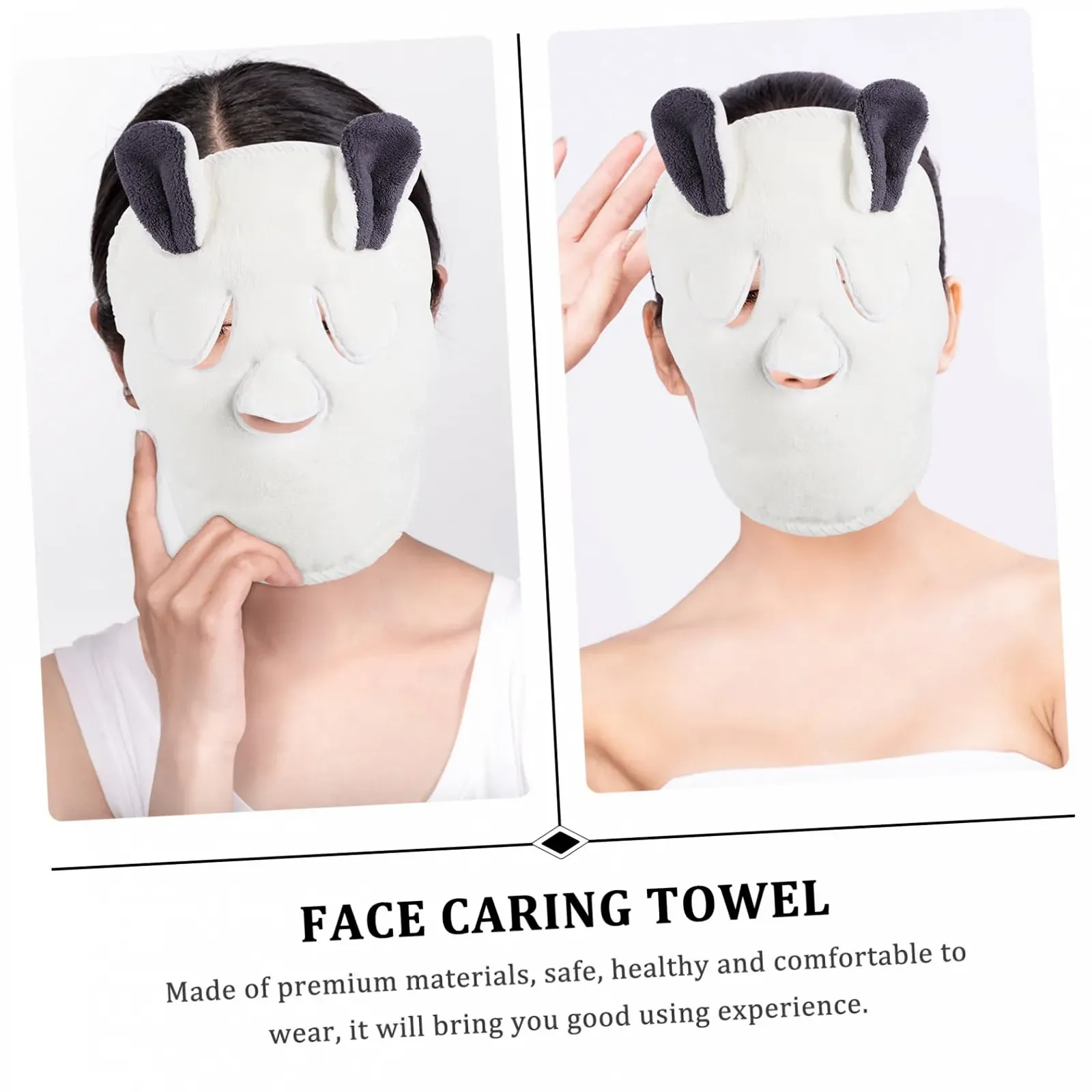 Маска для лица CALLARON Cartoon, Увлажняющая маска-полотенце для теплых компрессов, Плотный флис для ежедневного ухода за кожей и расслабления, фото №3