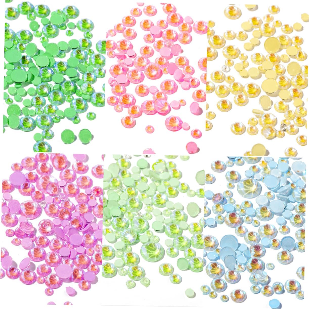 Каміння 6taschen Флуоресцентні Камінці для дизайну нігтів Смоляні, фото №1