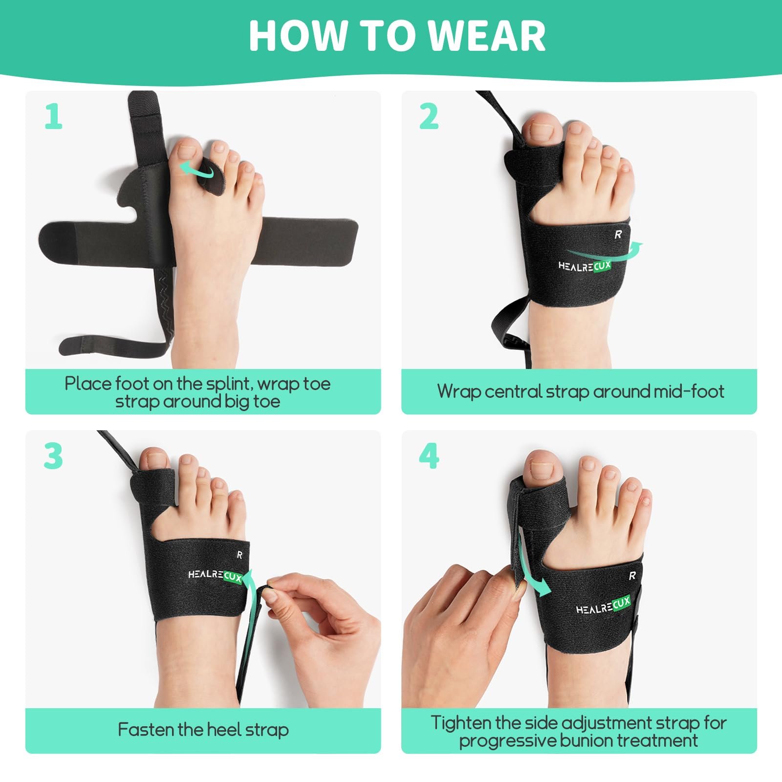 Коректор великого пальця стопи для чоловіків і жінок, Шина для корекції вальгусної деформації, фото №6