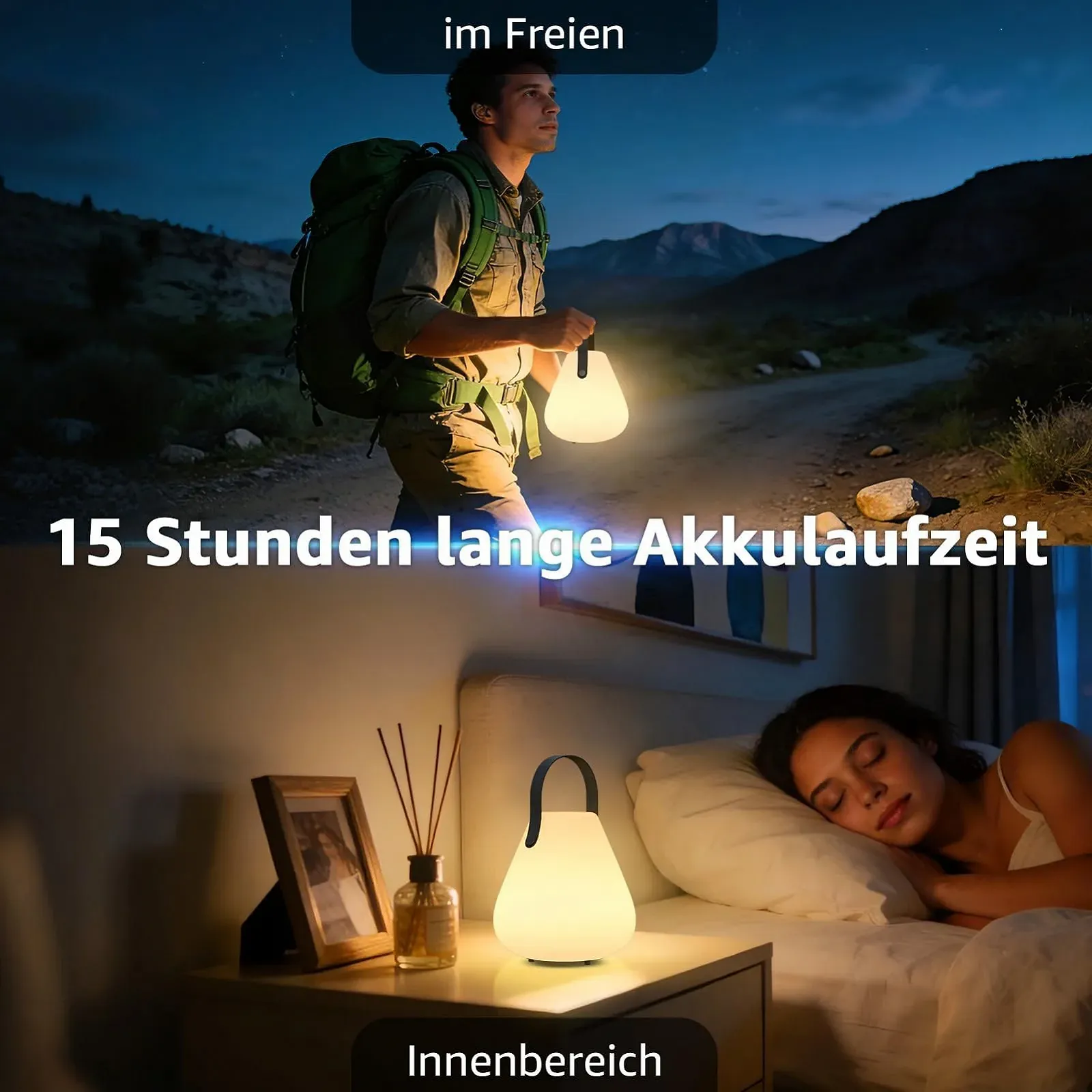 Настільна лампа FUYO LED Акумуляторна з пультом дистанційного керування IP44 Водонепроникна Підвісна Matte, фото №5