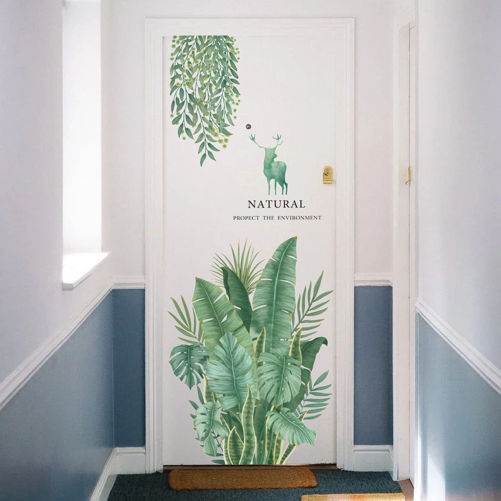 Наклейка на стіну Зелене листя Бананове листя DIY Велика, фото №6