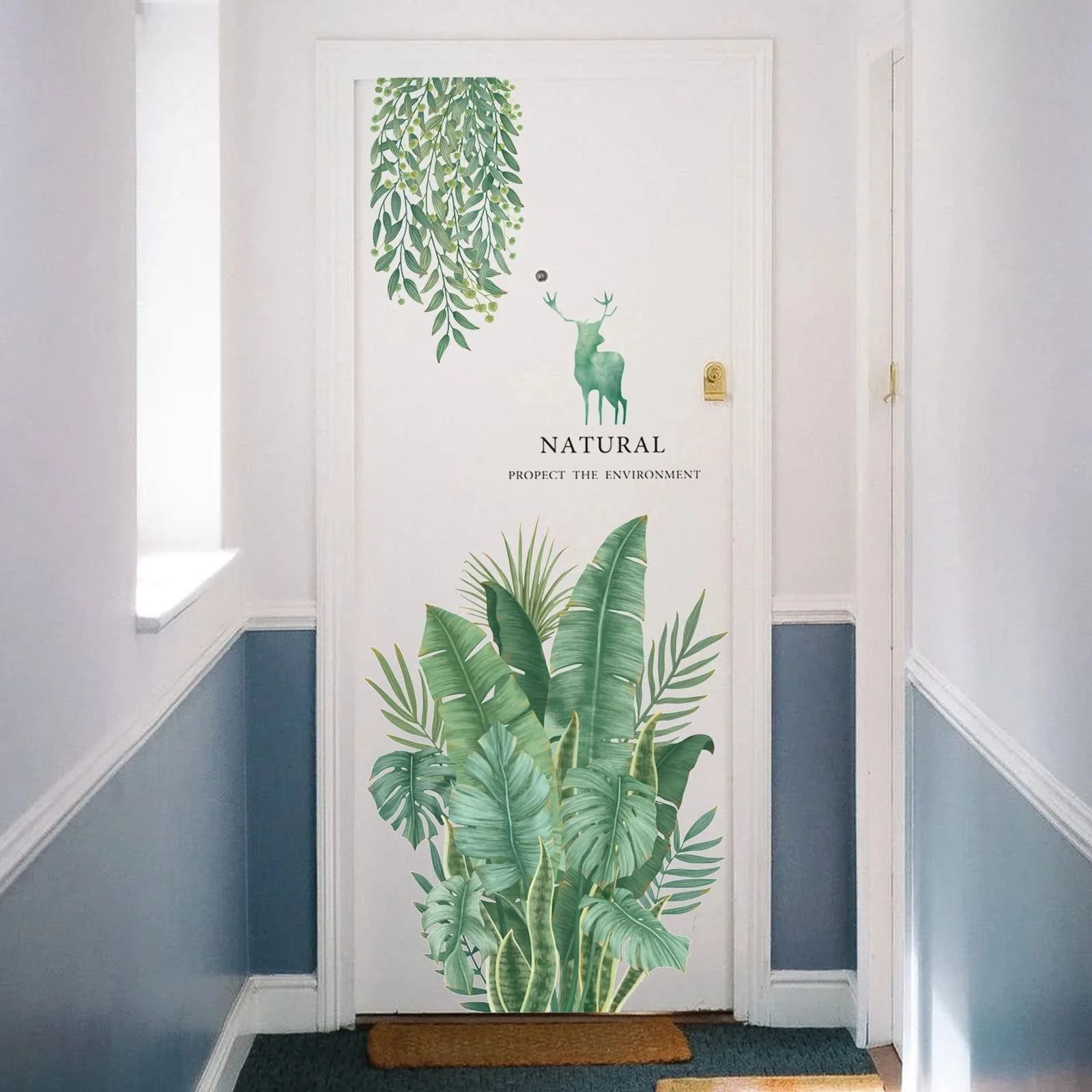 Наклейка на стіну Зелене листя Бананове листя DIY Велика, фото №6