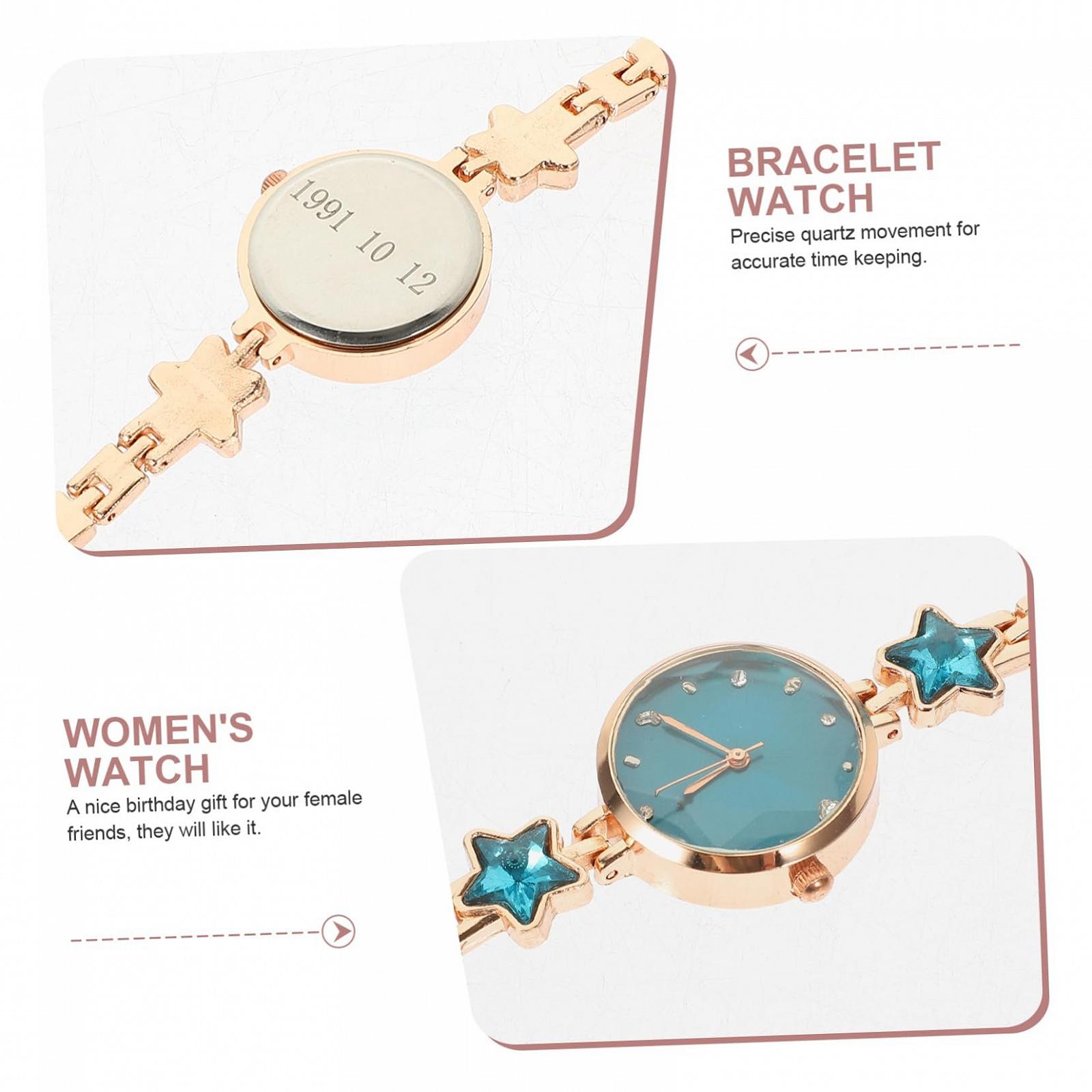 Женские наручные часы OATIPHO Браслет из розового золота Регулируемый браслет Синий, фото №5