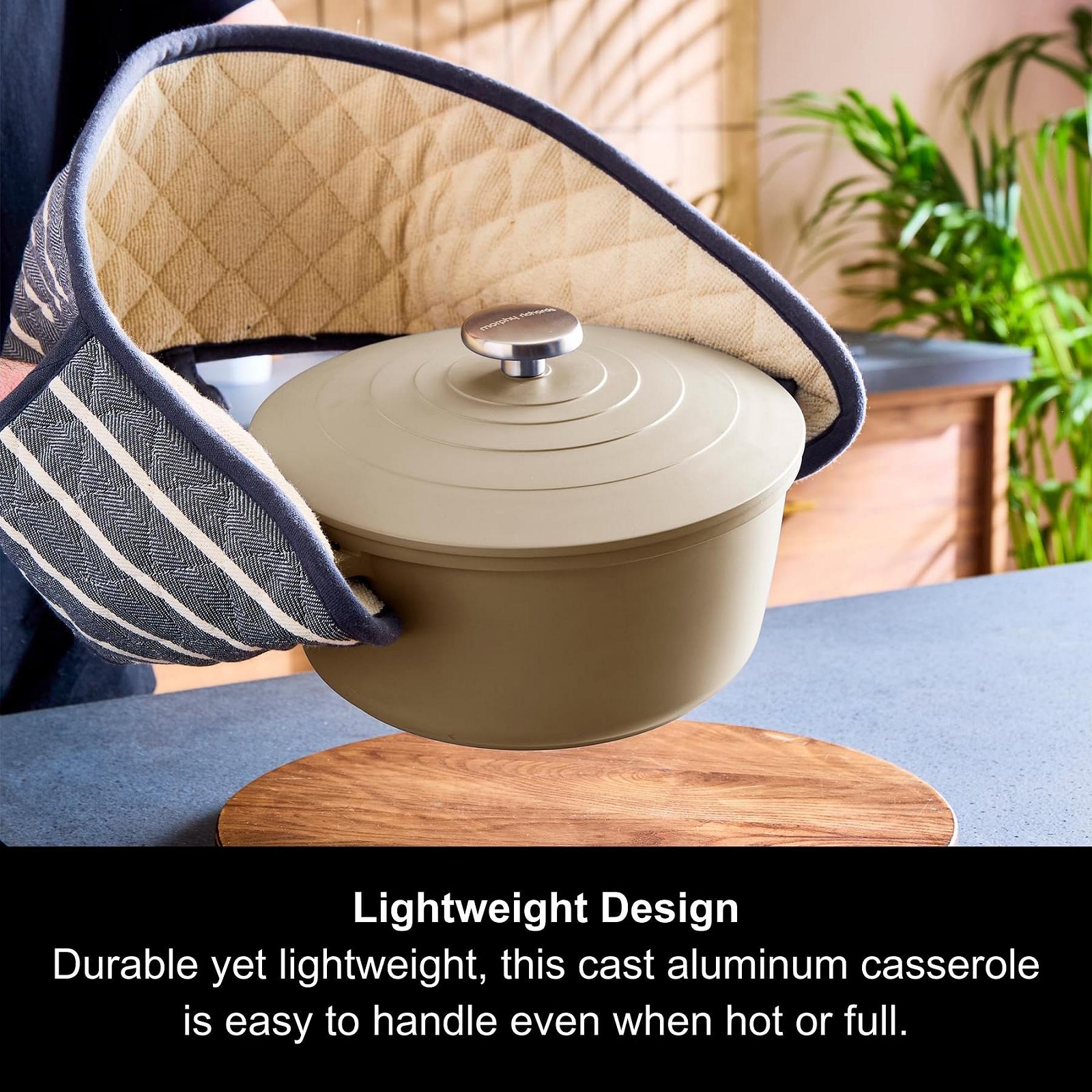 Жаровня Morphy Richards 851254 24 см Литой алюминий Антипригарная Кремовая, фото №4