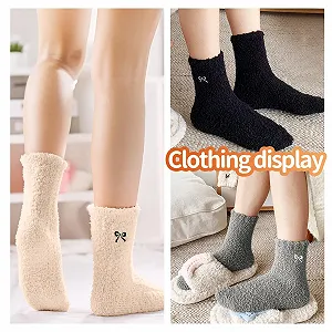 5 пар пухнастих шкарпеток для жінок, теплі шкарпетки synthetic.ua - Фото 1