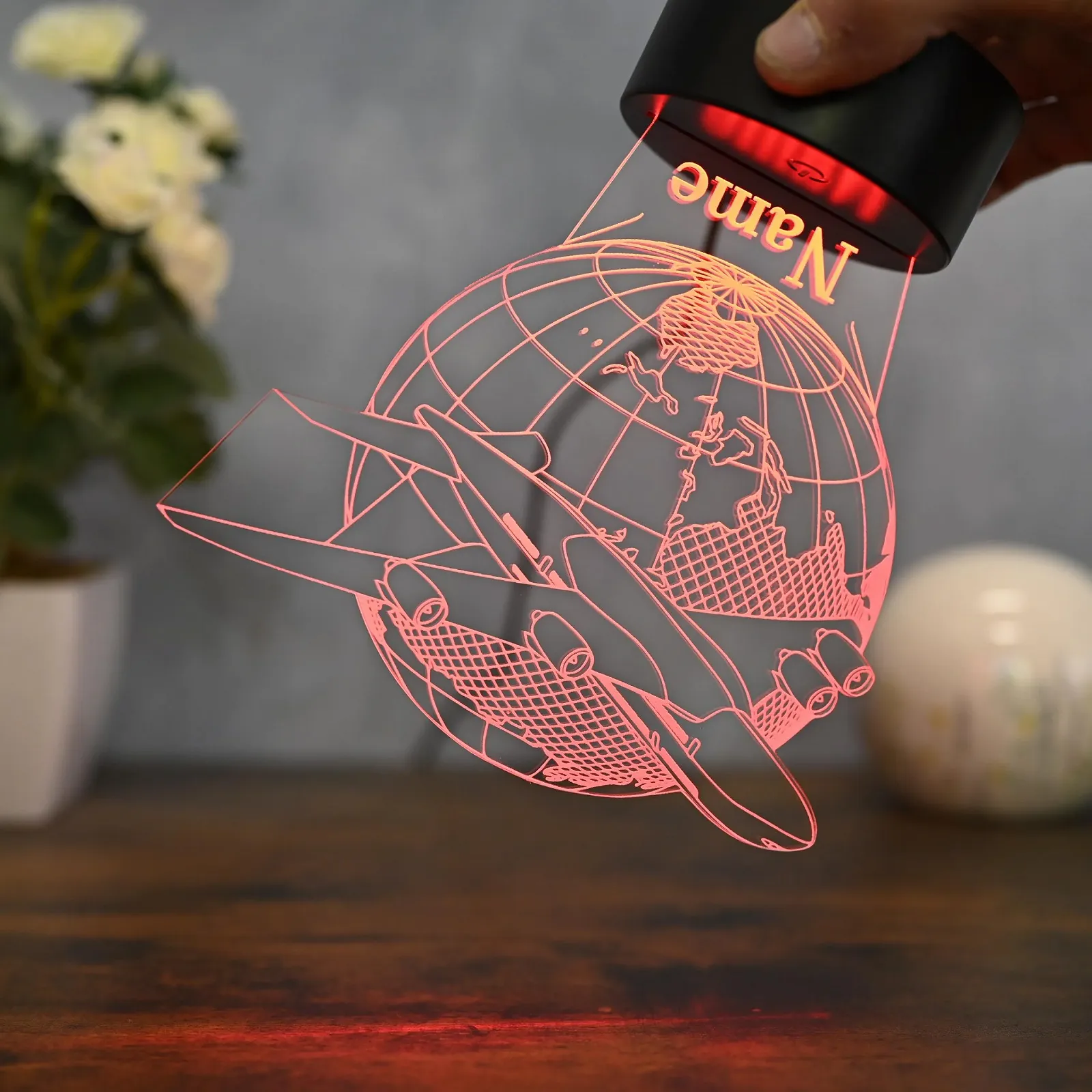 Ночник персонализированный LED Самолет, фото №2