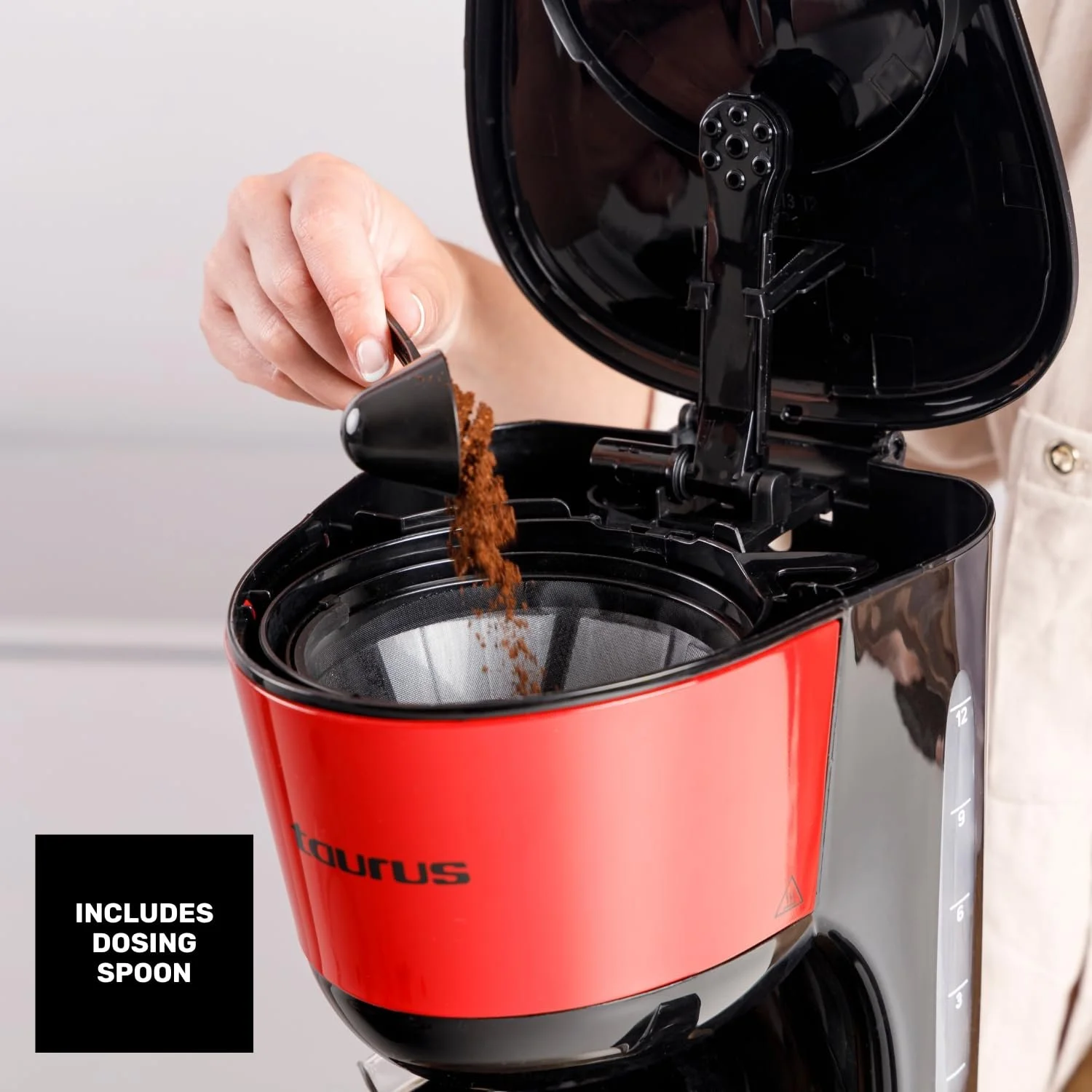 Кофеварка капельная Taurus Verona Vintage 1000 W 12 чашек Красная, фото №5