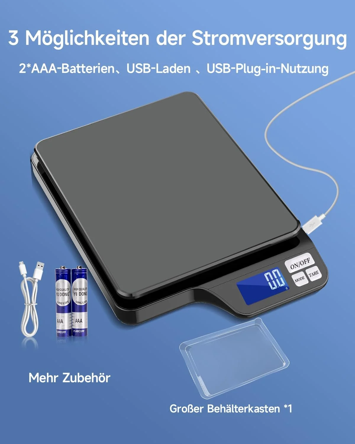 Цифрові кухонні ваги USB зарядка 5 кг/0.1 г Нержавіюча сталь Тарування, фото №6 Цифрові кухонні ваги USB зарядка 5 кг/0.1 г Нержавіюча сталь Тарування, фото №6