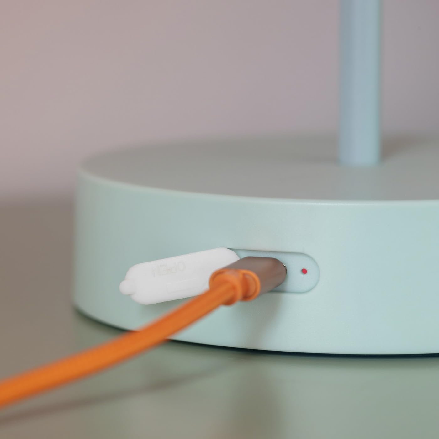 Настільна лампа Remember Oscar Пластик LED Акумуляторна з димером Кораловий/Бірюзовий, фото №2