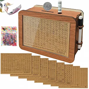 Скарбничка Wooden Money Box Retro дерев'яна з цифрами багаторазова - Фото 1