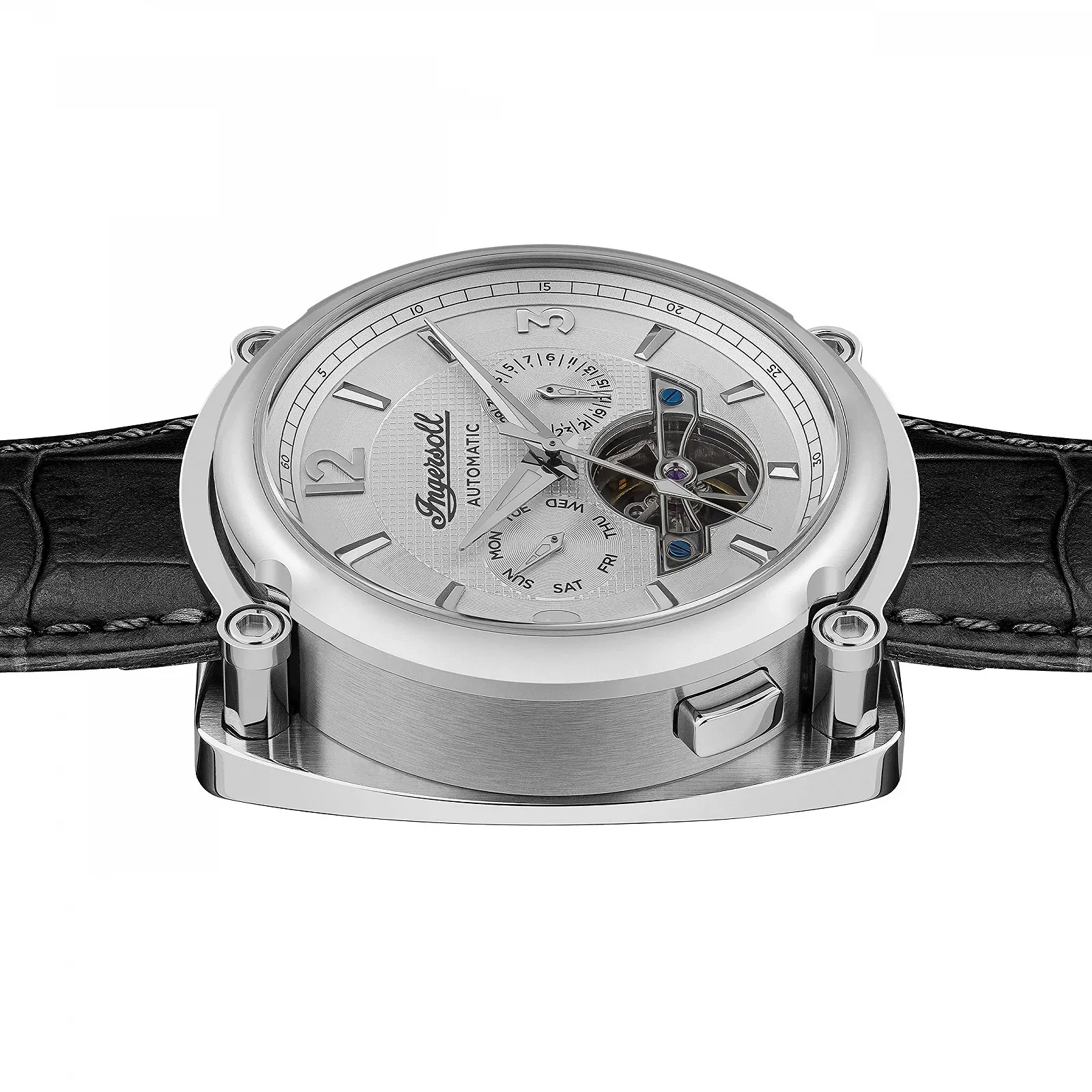 Автоматические часы Ingersoll The Michigan Мужские 45 мм Открытое сердце Циферблат и кожаный ремешок, фото №6 Автоматические часы Ingersoll The Michigan Мужские 45 мм Открытое сердце Циферблат и кожаный ремешок, фото №6