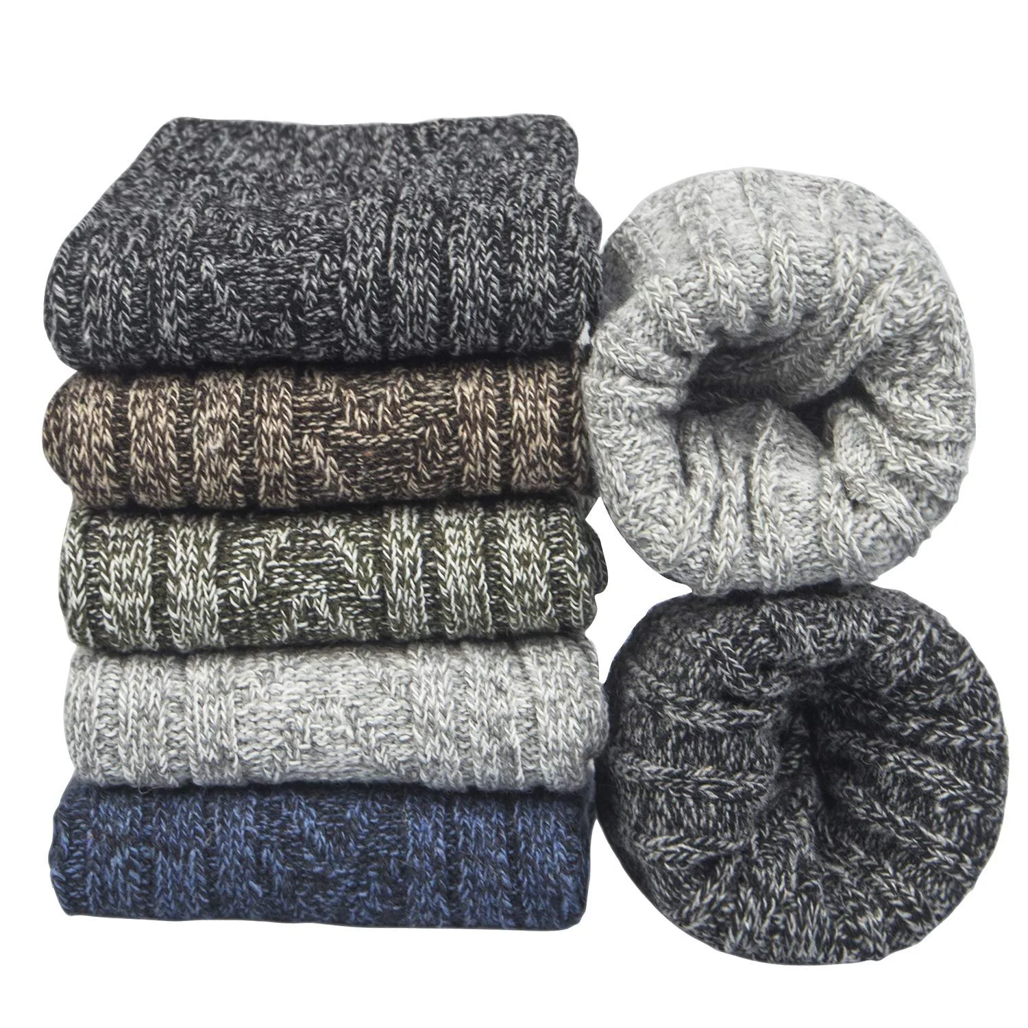 Теплі жіночі шкарпетки з мериносової вовни, 5 пар, фото №1