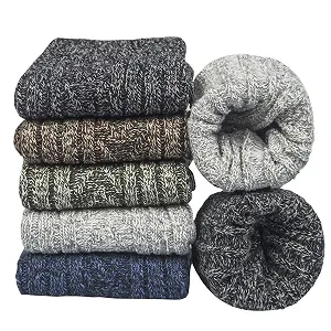 Теплі жіночі шкарпетки з мериносової вовни, 5 пар - Фото 1