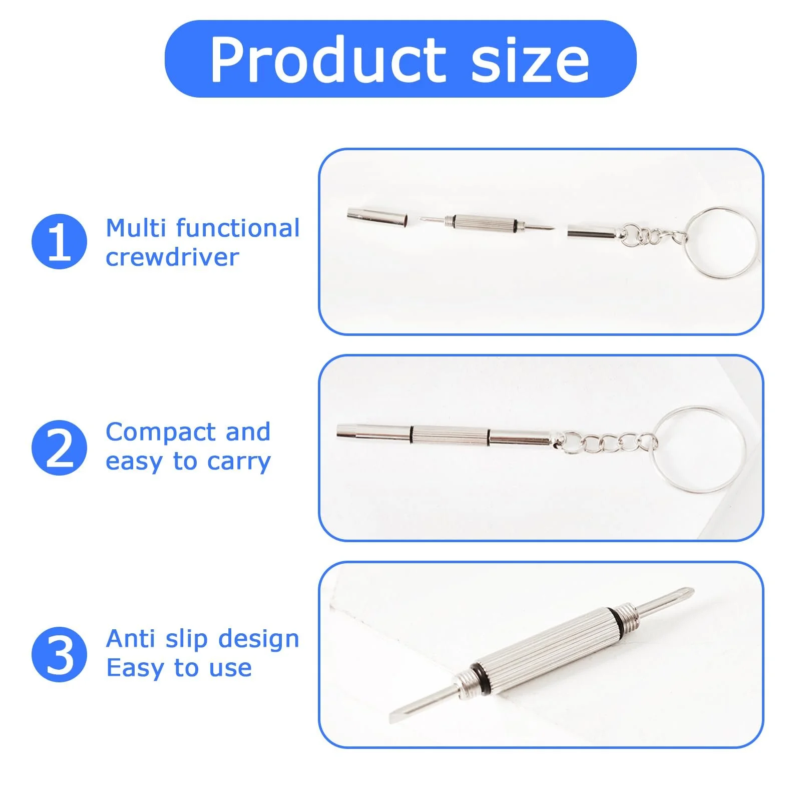 Набір Mini Multifunctional 3 в 1 викрутка для окулярів, годинників, іграшок та мобільних телефонів, фото №3