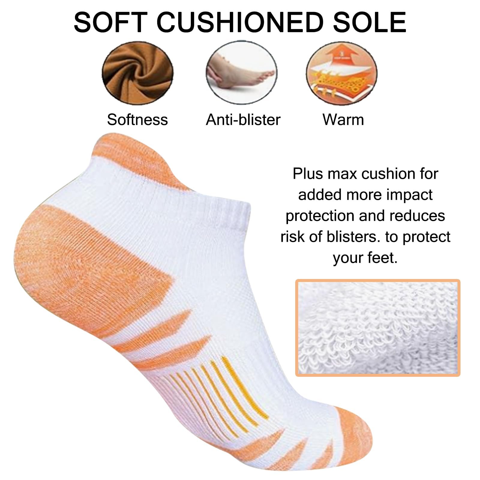 Носки Trainer Хлопковые Спортивные Женские Короткие Носки для бега с подкладкой, 10 пар, фото №6