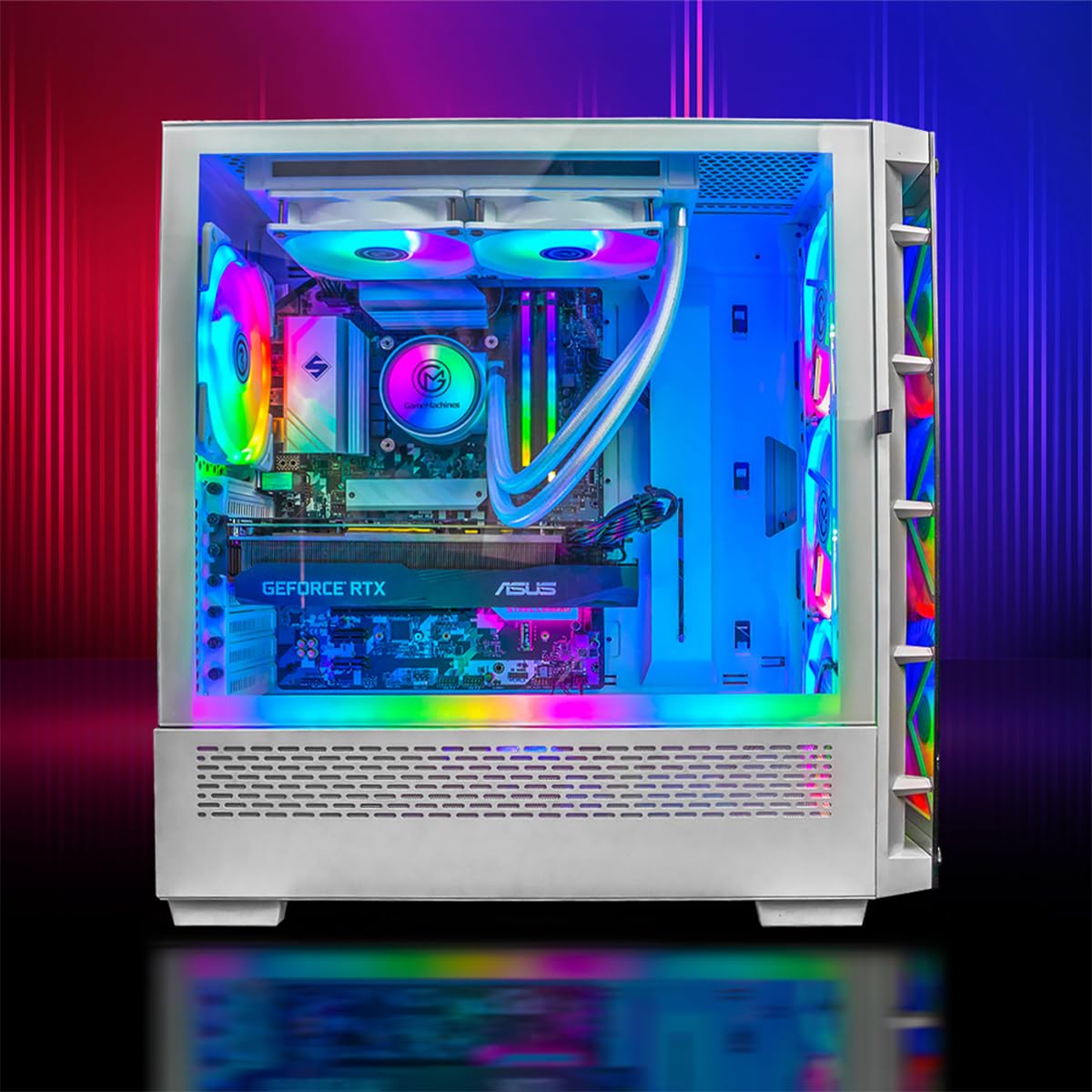 Комплектний ігровий ПК GameMachines Storm Snow - Водяне охолодження - AMD Ryzen 7 5700X - GeForce RTX 4060 Ti - 1TB SSD - 32GB RGB DDR4 - WLAN - Клавіатура - Миша - Килимок - 24 дюймів 165Hz Монітор - Windows, фото №3