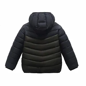 Пуховик для девочек Generisch, цветной блок, утепленный флисом, теплая зимняя куртка для мальчиков, плюшевое зимнее пальто, дышащая стеганая куртка, легкая куртка с капюшоном, детские топы, детская куртка synthetic.ua - Фото 1