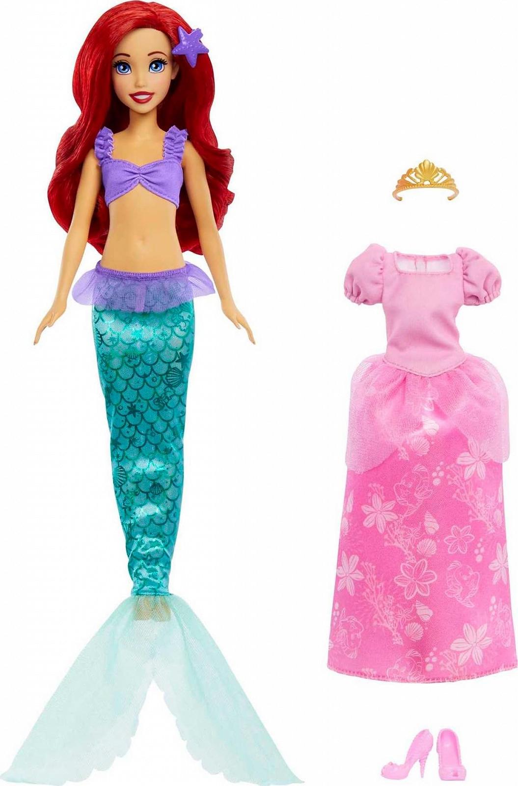 Кукла Disney Mattel Princess Ariel 2-in-1 Becoming Mermaid to Princess с 2 нарядами и аксессуарами по мотивам фильмов, фото №2