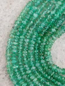 Бусины из натурального изумруда, граненые рондели, 2-2.5 мм, нить длиной 15 см, ожерелья, браслета synthetic.ua - Фото 1