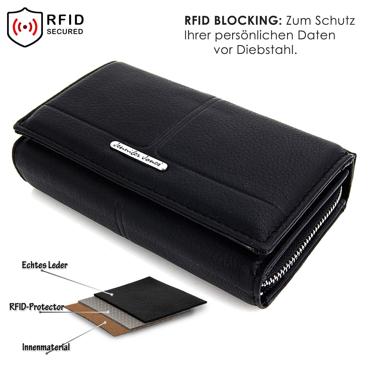 Кошелек Женский ekavale Из натуральной кожи Большой с RFID/NFC защитой Черный с карманом для ID, фото №3