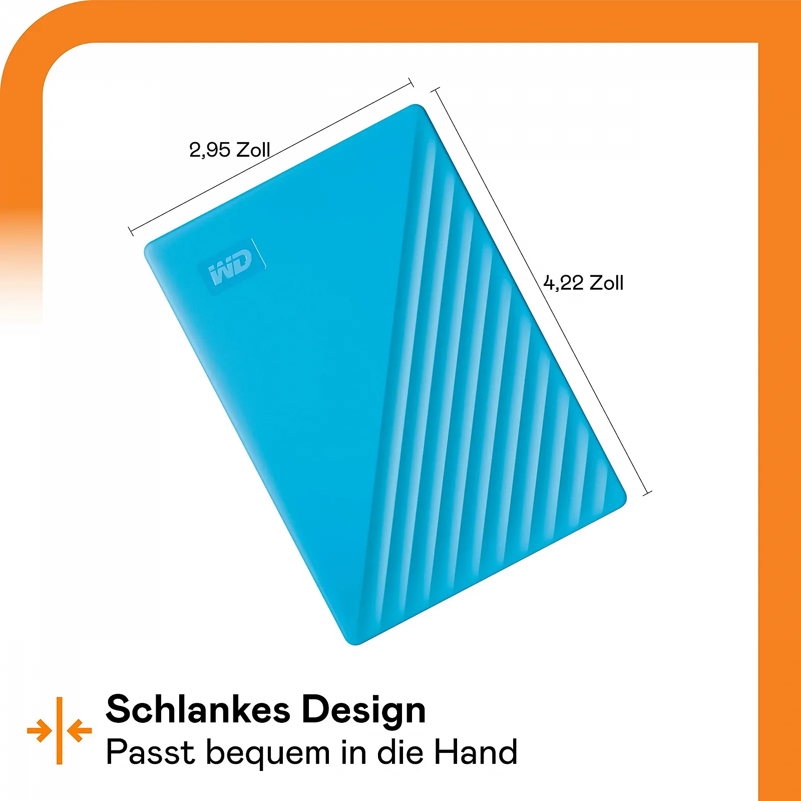 Зовнішній жорсткий диск WD My Passport 6TB Portable USB Blue, фото №3