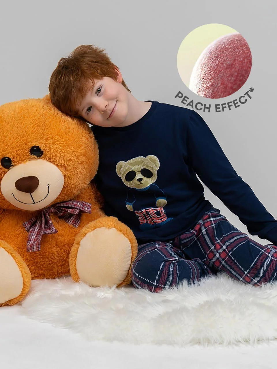 Піжама Rocks Me Baby Комплект дитячий однотонний верх з круглим вирізом та картаті штани Бавовняна, фото №7 Піжама Rocks Me Baby Комплект дитячий однотонний верх з круглим вирізом та картаті штани Бавовняна, фото №7