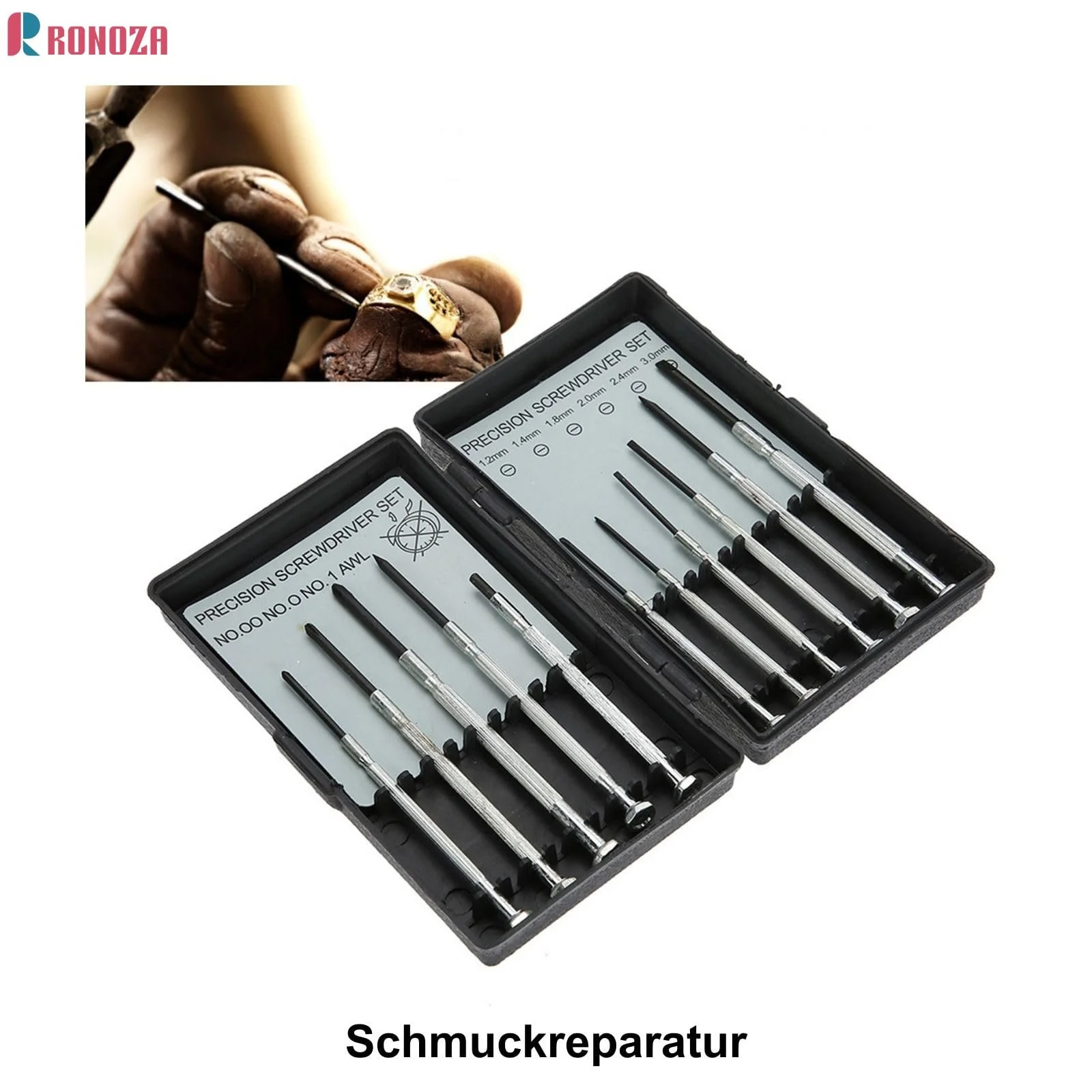 Набір викруток Ronoza Mini 11-елементний для ремонту прецизійних, фото №5