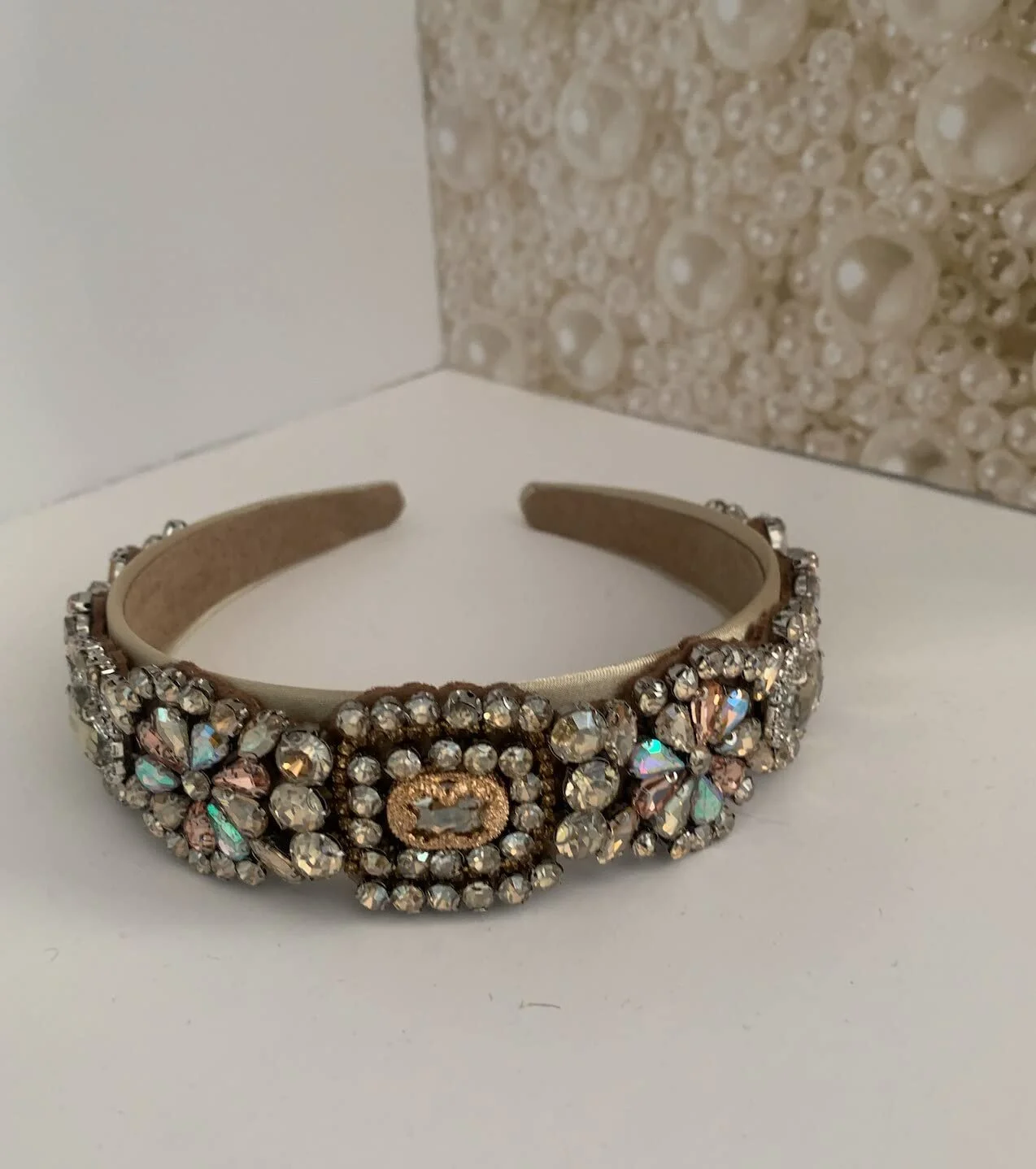 Обруч Елегантний Жіночий Brillabenny Золотий Шампань, фото №4