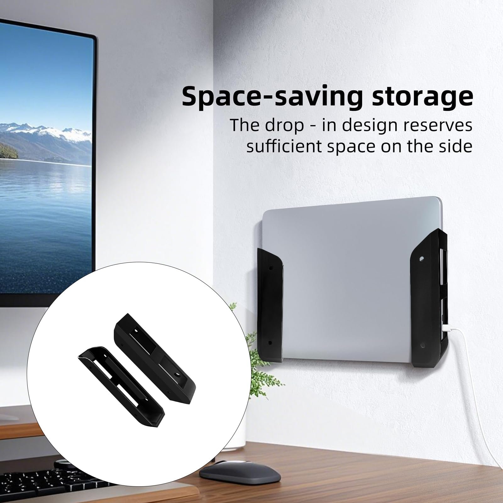 Крепление для ноутбука под стол, полка для ноутбука, держатель для ноутбука под стол для аппаратного обеспечения ноутбука, фото №2