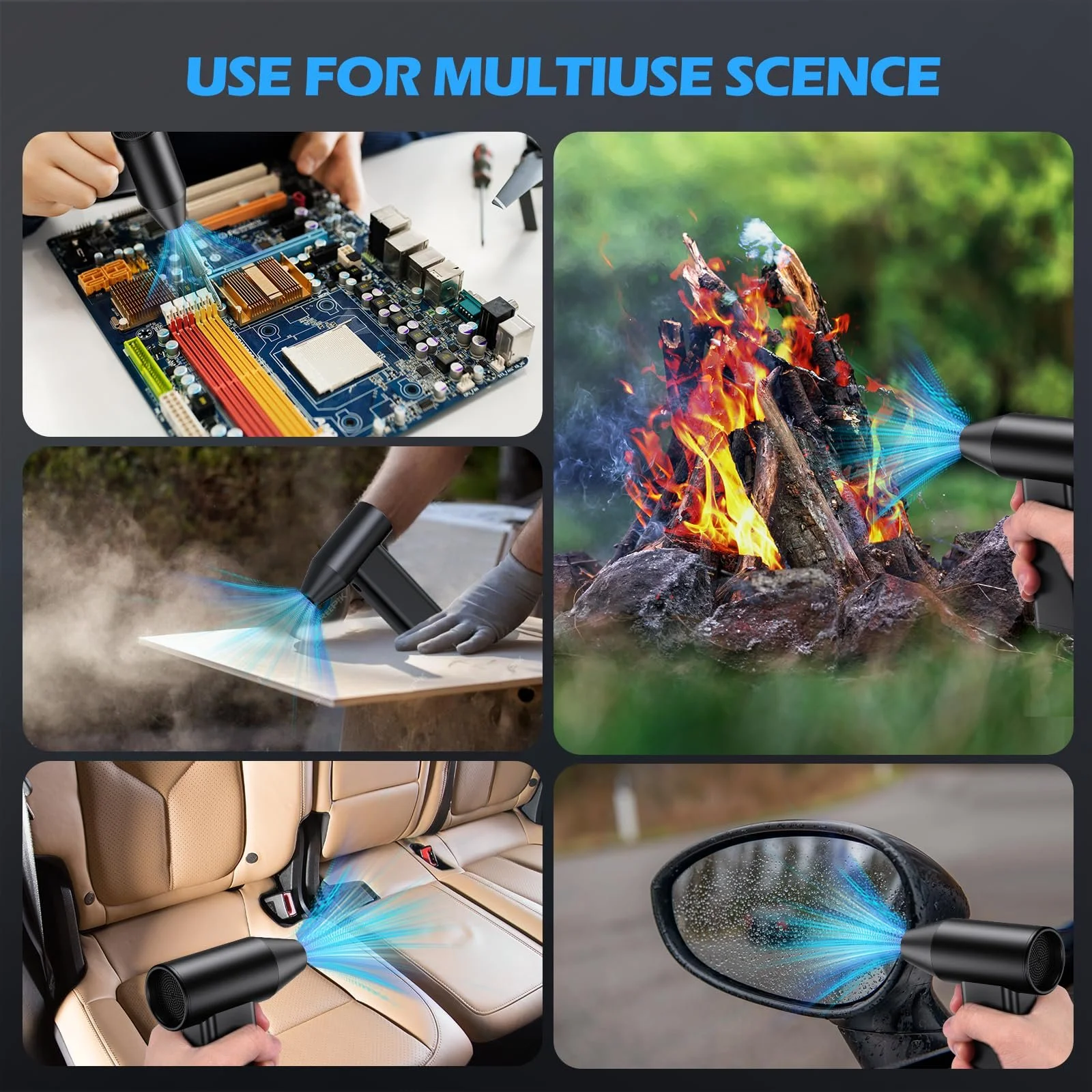 Електричний очищувач повітря 130000 RPM 3 швидкості Adjustable, фото №5