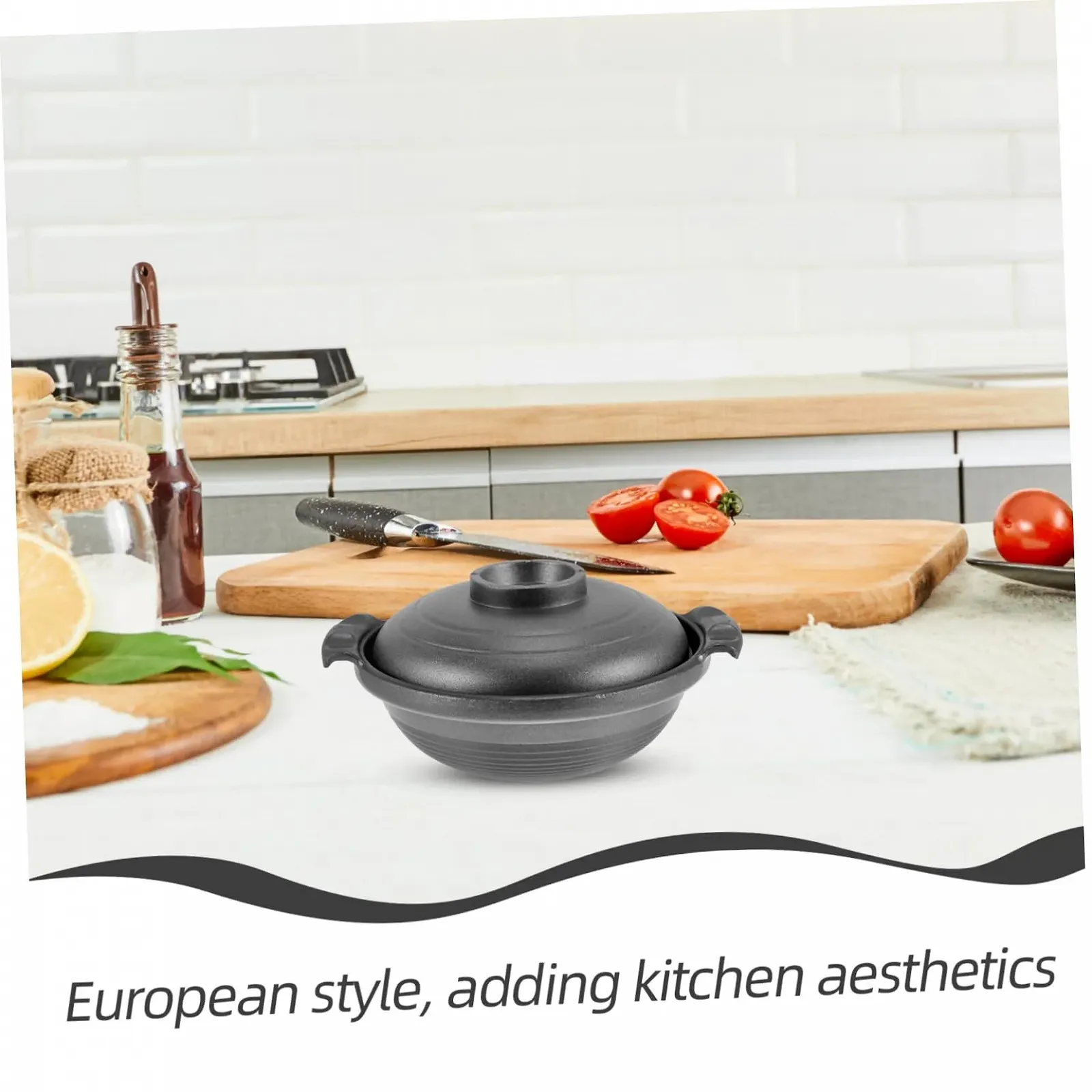 Кастрюля BESTYASH керамическая с крышкой для супов и рагу, фото №4