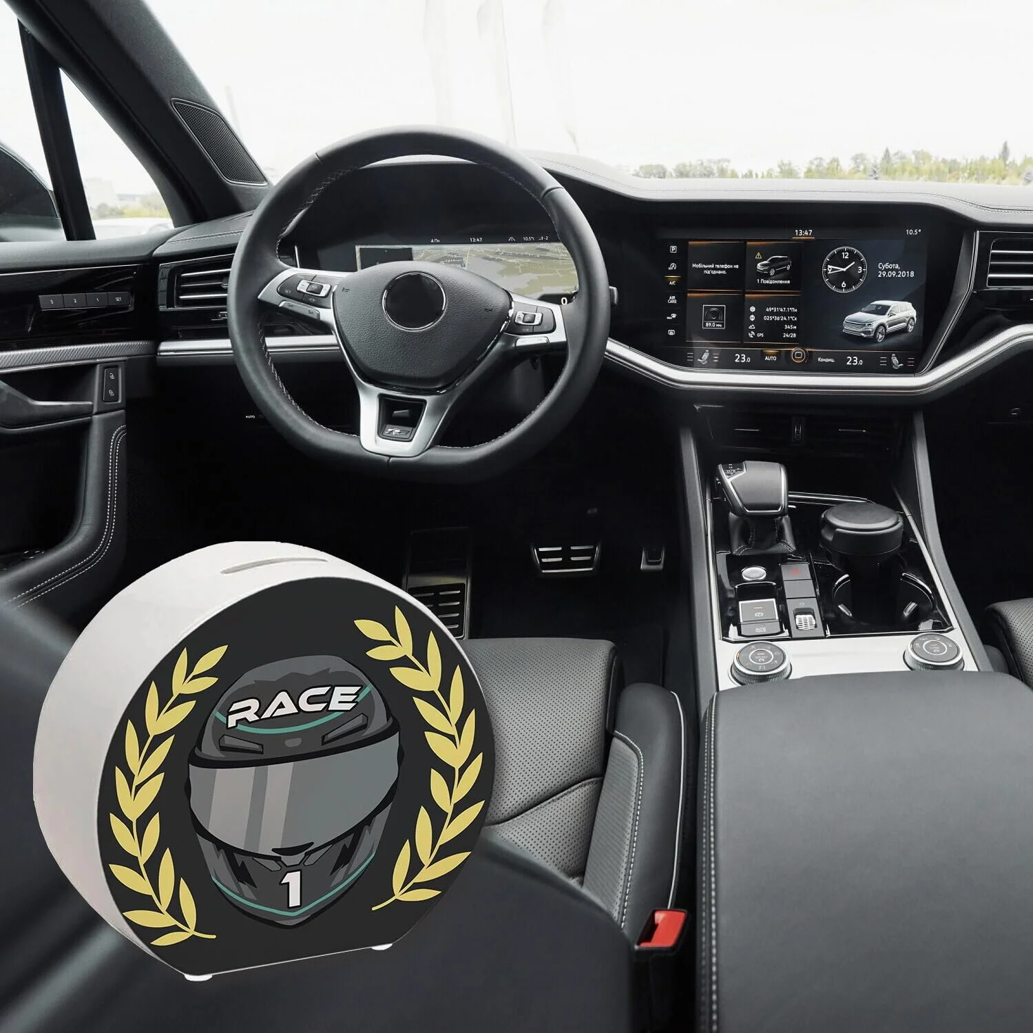 Скарбничка керамічна Шолом для автоспорту з вінком переможця, фото №6