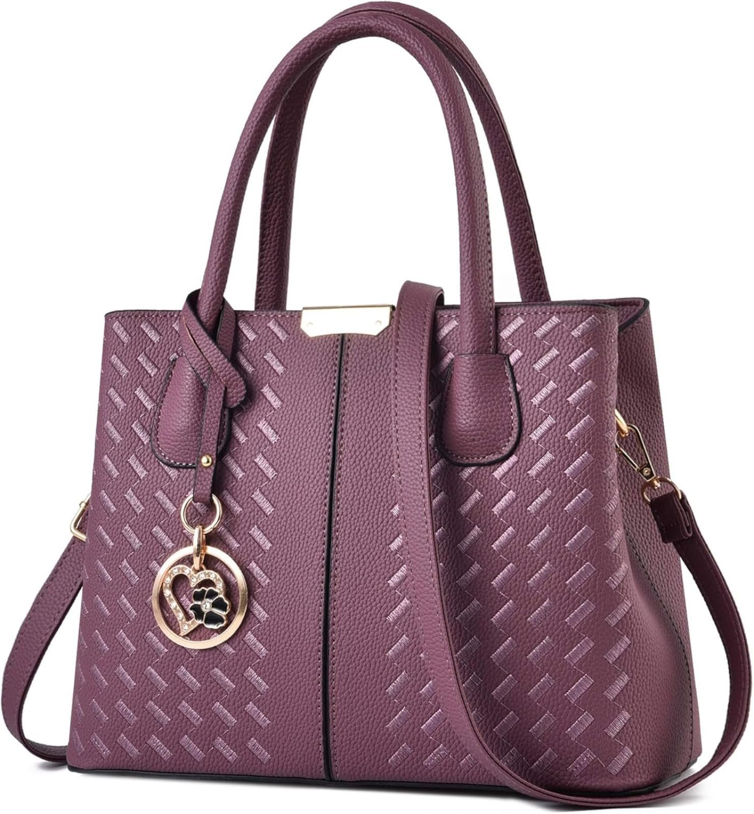 Сумка KurKur Geldbörsen und Handtaschen für Frauen Schulter Tote Bags Top Griff C Lila 2, фото №1