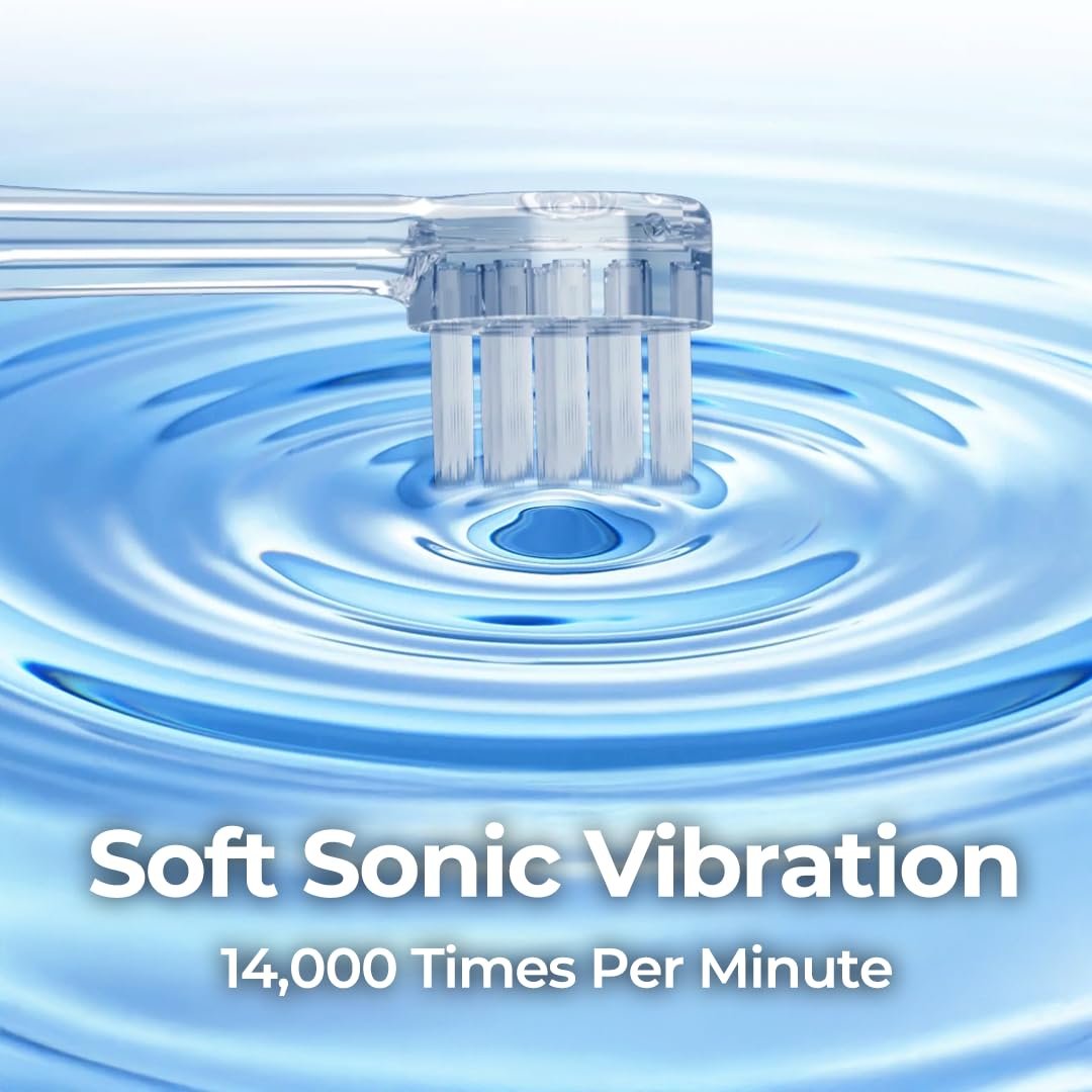 Електрична зубна щітка з відсмоктуванням Bluereo G100 Pro зі звуковою вібрацією LED-підсвічуванням портативна для людей із дисфагією Black/Rose Gold, фото №4