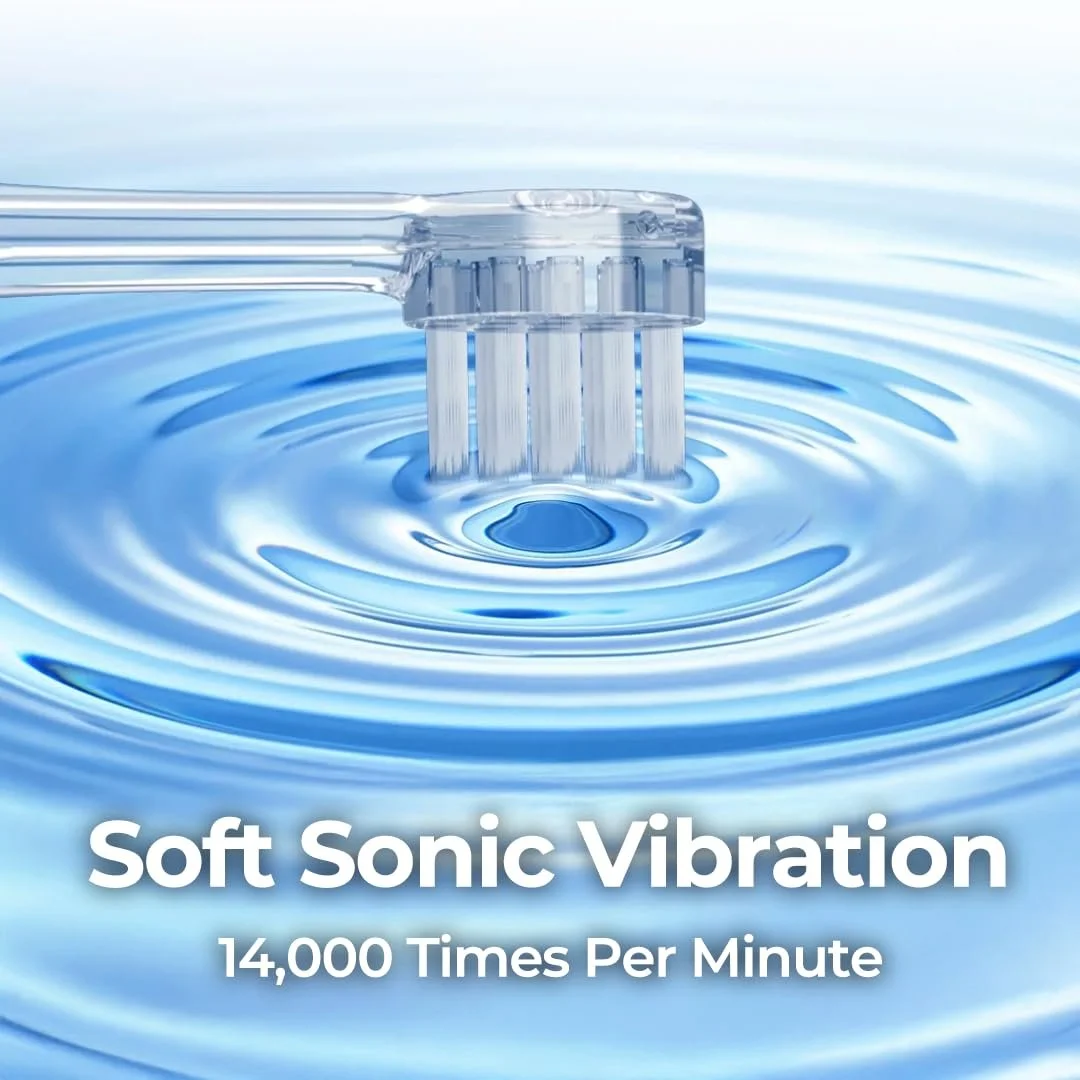 Электрическая зубная щетка с отсосом Bluereo G100 Pro со звуковой вибрацией LED-подсветкой портативная для людей с дисфагией Black/Rose Gold, фото №4