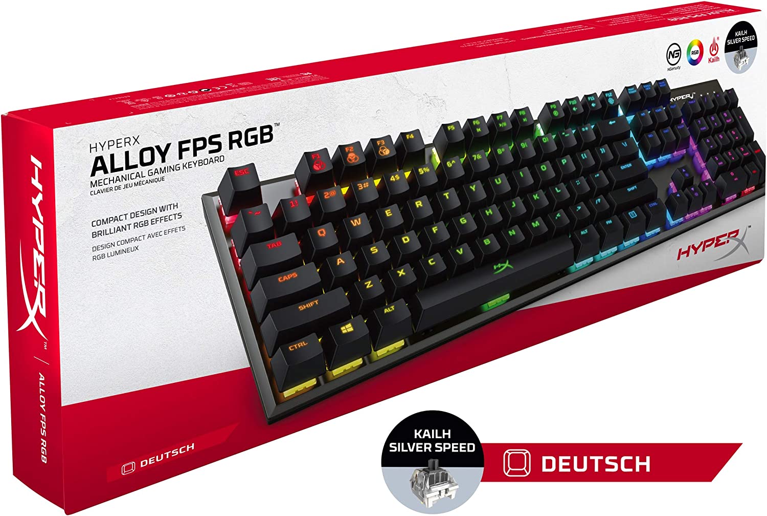 Ігрова клавіатура HyperX Alloy FPS RGB / Механічна / USB / Grey Switch / RGB підсвітка / UKR / Black (HX-KB1SS2-RU), фото №5