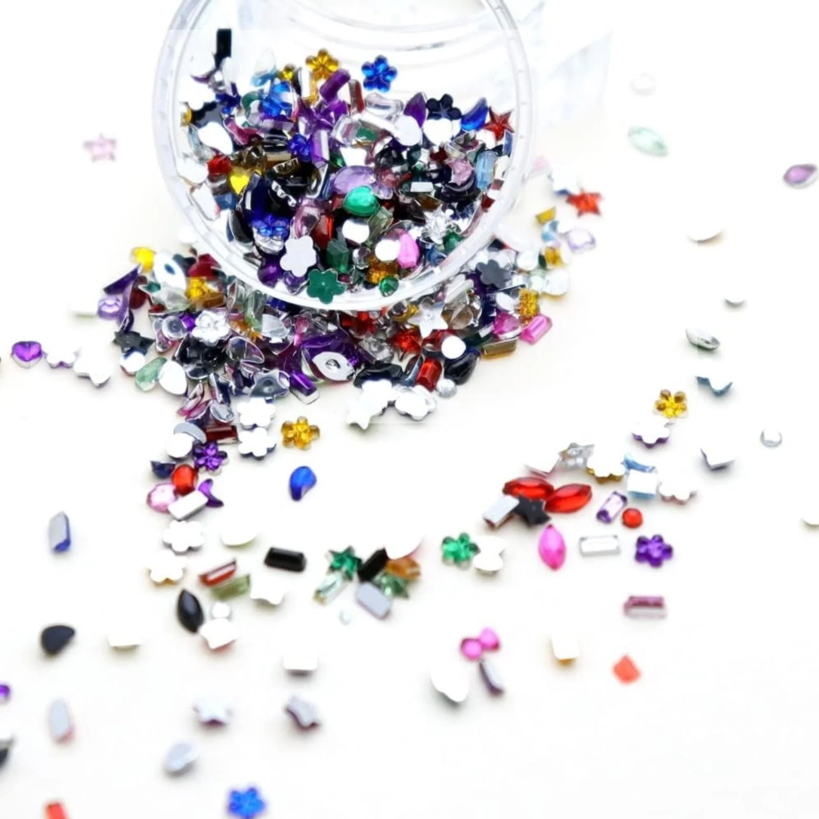 Стразы для ногтей разноцветные 3D 2000 шт мини наклейки для ногтей сердце, фото №4