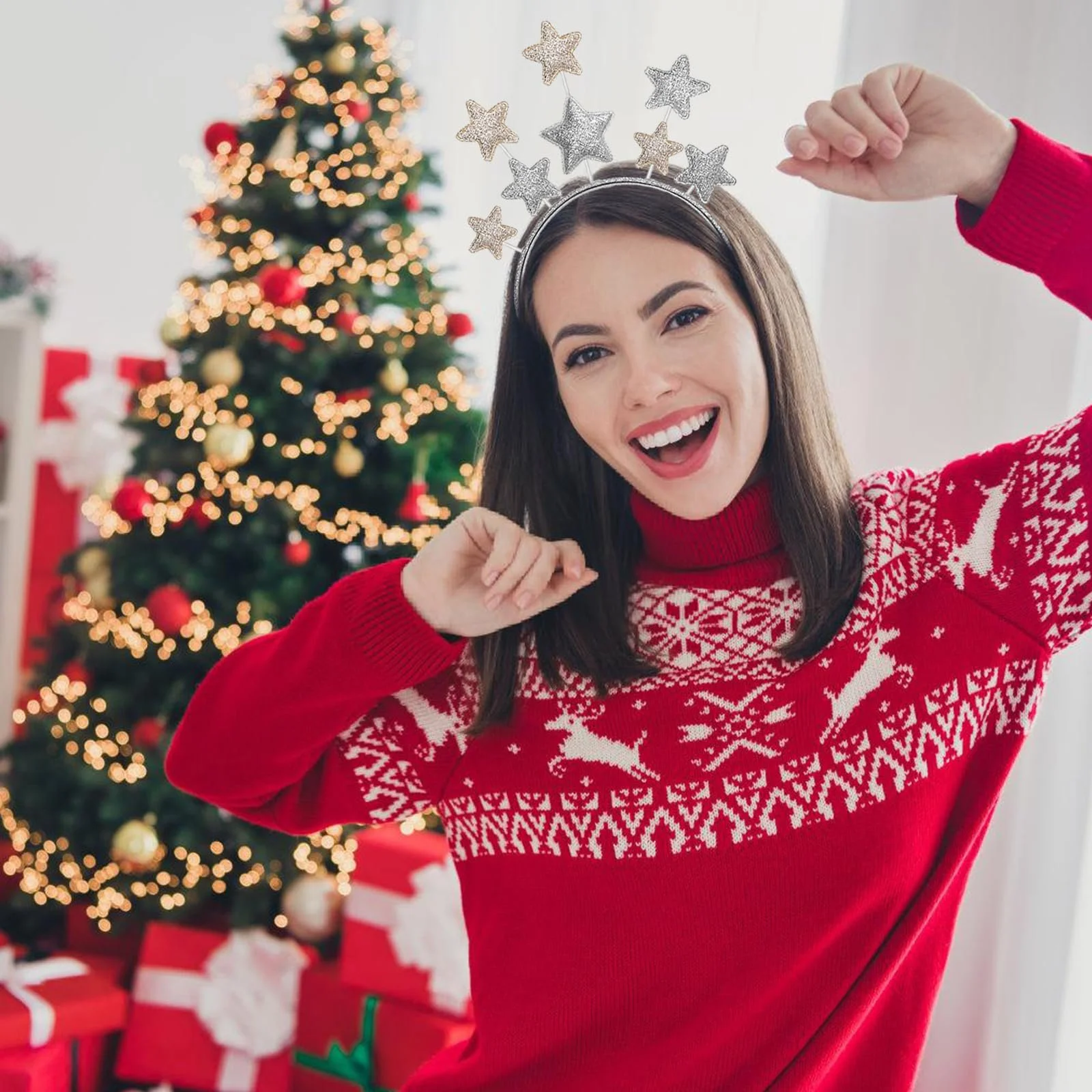 Обруч для волосся Зірка з блискітками, фото №6