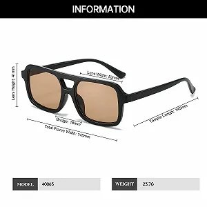 Солнцезащитные очки Авиаторы YAMEIZE Ретро 70-х Прямоугольные с двойным мостиком для мужчин и женщин Винтажные Квадратные UV400 synthetic.ua - Фото 1