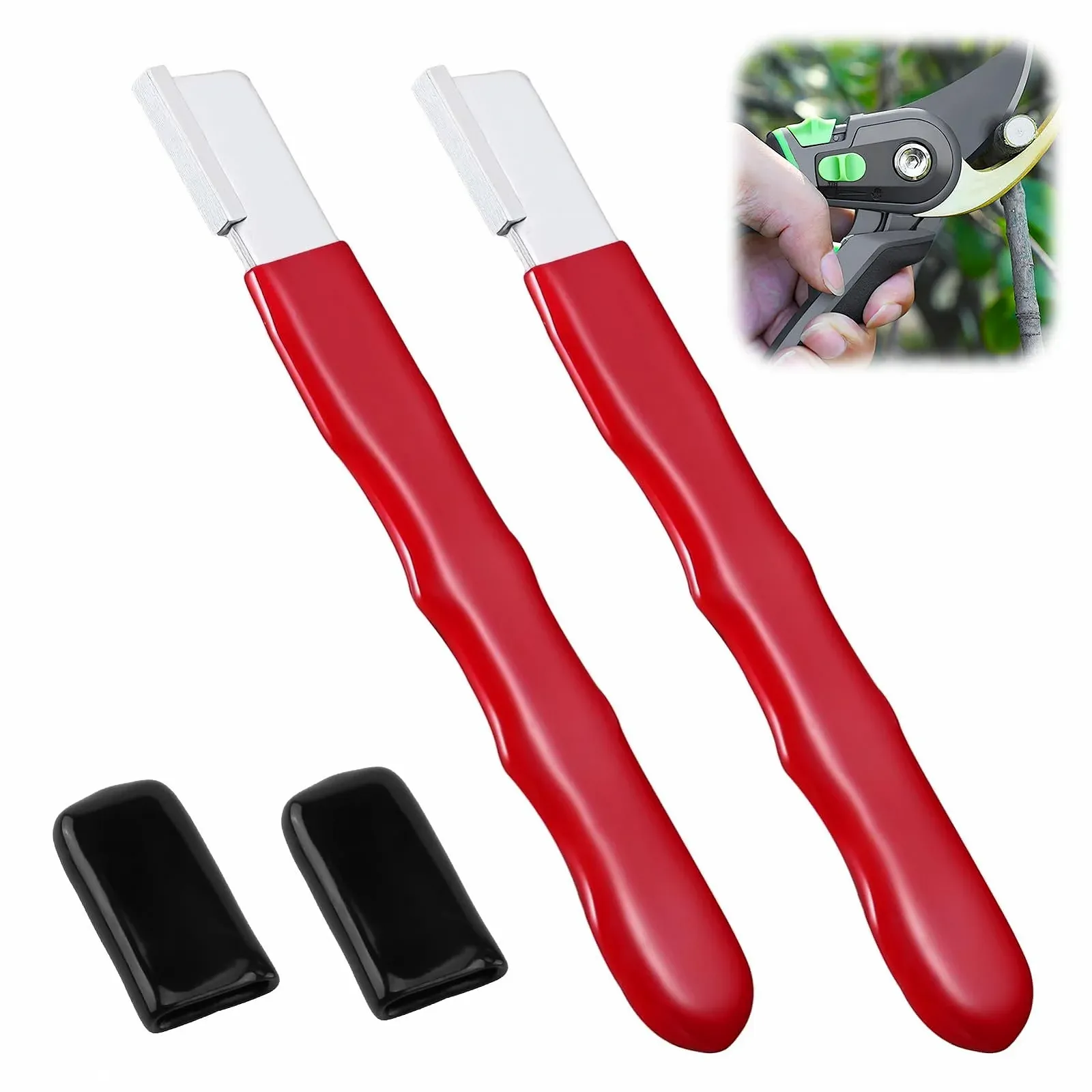 Точилка для садових інструментів MARC 2 шт. портативна вольфрамова сталь для секаторів та ножиць Червона, фото №1