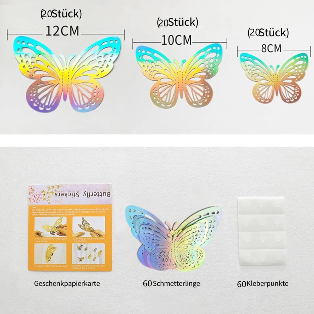Наклейки на стіну 3D Метелики Набір 60 шт. Декоративні Знімні DIY, фото №2 Наклейки на стіну 3D Метелики Набір 60 шт. Декоративні Знімні DIY, фото №2