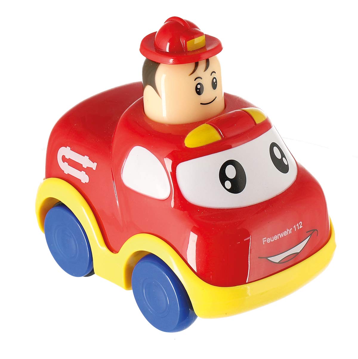Іграшкова машинка Bieco Push & Go Fire Brigade з заводним механізмом, червона, фото №1