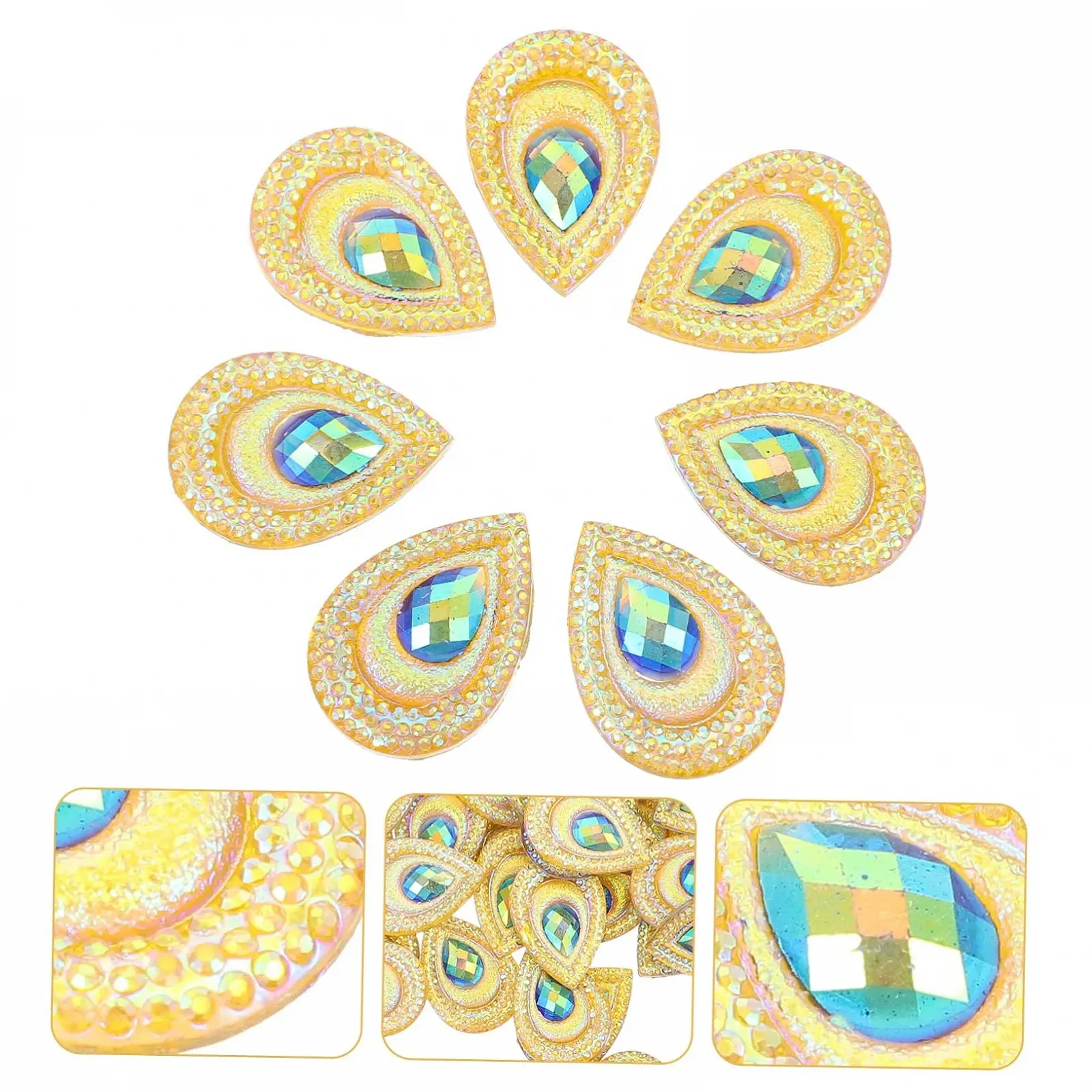 Стрази Крапля COHEALI 3 шт. для одягу, весільних прикрас, смоляного дизайну для рукоділля та скрапбукінгу, фото №4