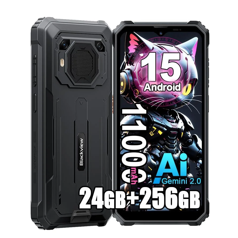 Смартфон Blackview BV 6200 Plus 24 ГБ + 256 ГБ 11000 мАг 16 Мп AI 6.56" HD+ 4G Black, фото №1