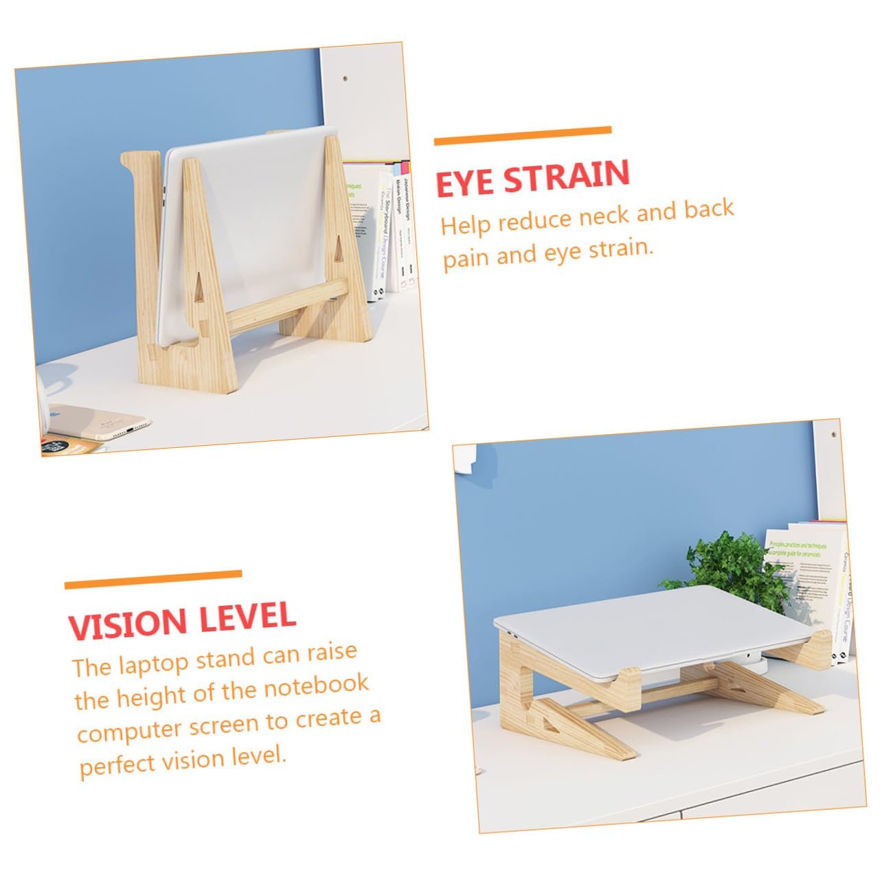 Ергономічна Дерев'яна Підставка для Ноутбука з Масиву Дерева Регульована по Висоті для Столу та Офісу, фото №7
