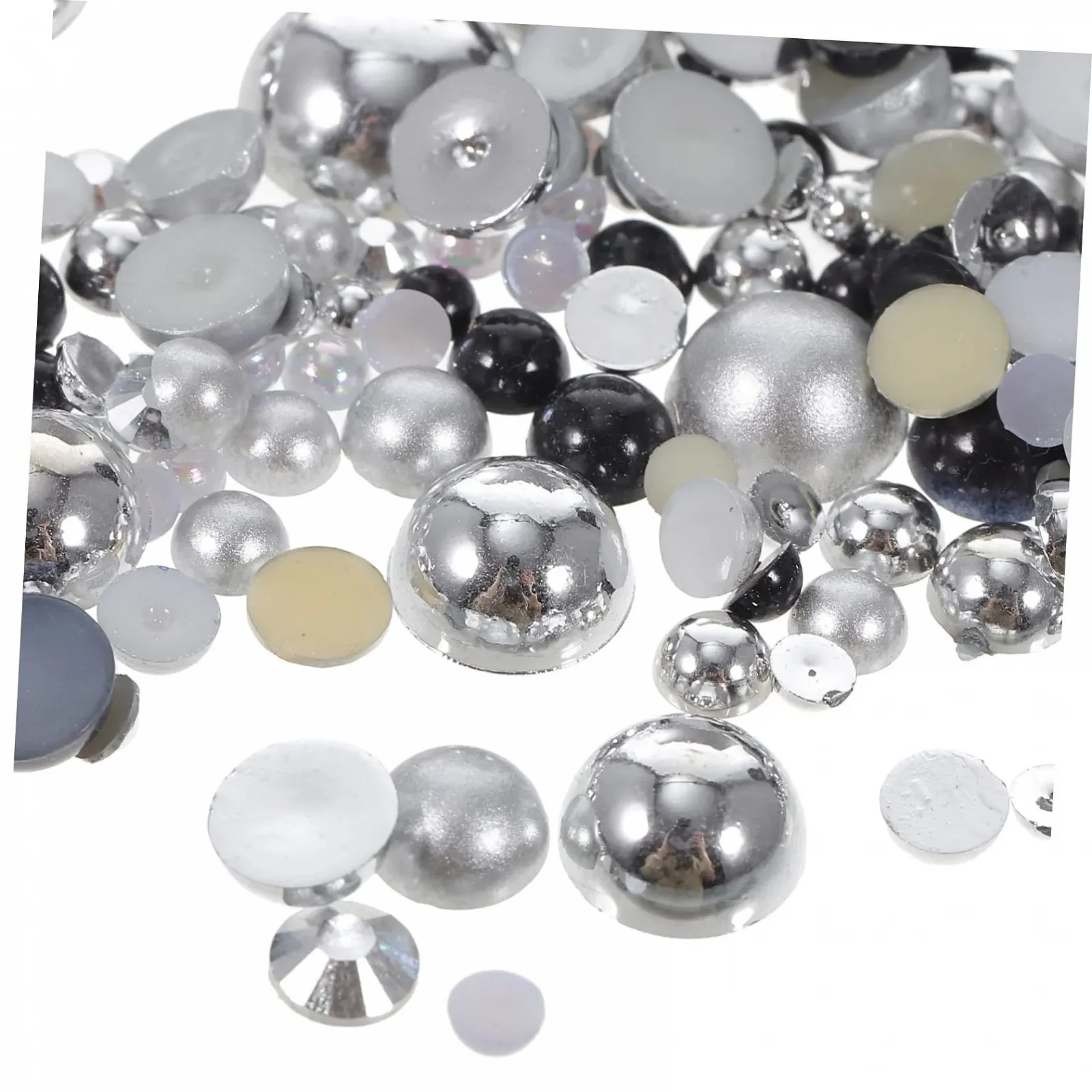 Напівкруглі імітаційні діаманти зі смоли TEHAUX, 2 шт., фото №5