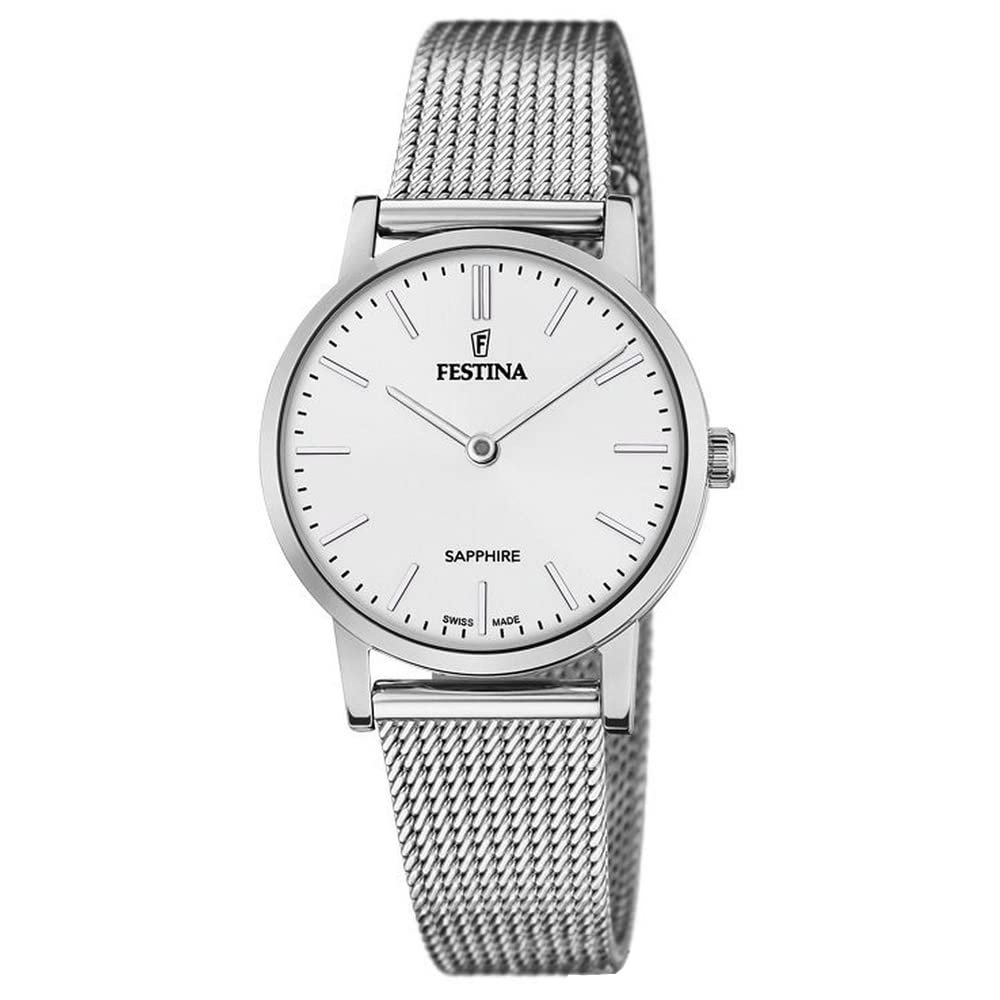 Женские часы Festina Swiss Made F20015/1 серебристый корпус из нержавеющей стали серебристый браслет из нержавеющей стали, серебристый, Браслет, фото №1
