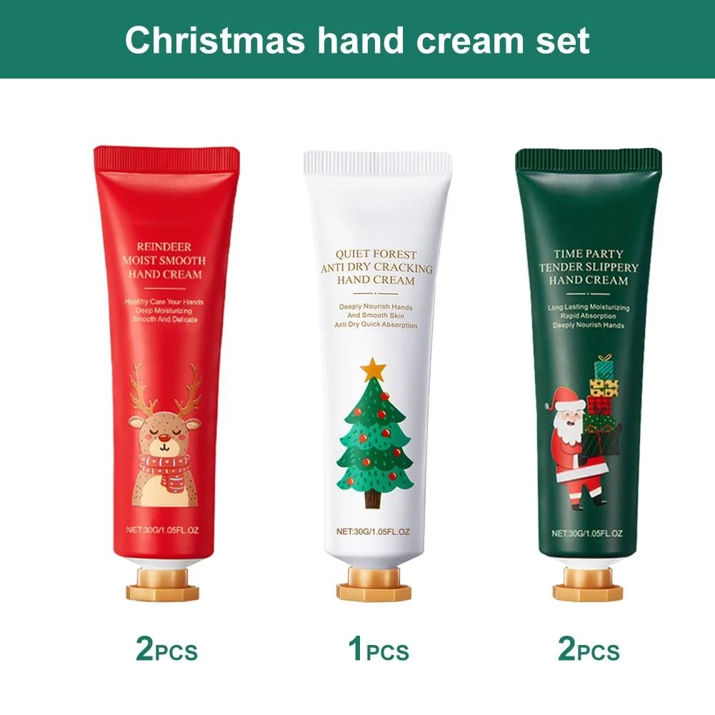 Набір різдвяних кремів для рук Mini, набір міні-кремів для рук, 5 шт, фото №2