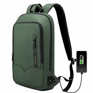 Купити Рюкзак для ноутбука 15.6 дюйма з USB-портом Зелений - Фото 1 Рюкзак для ноутбука 15.6 дюйма з USB-портом Зелений - Фото 1